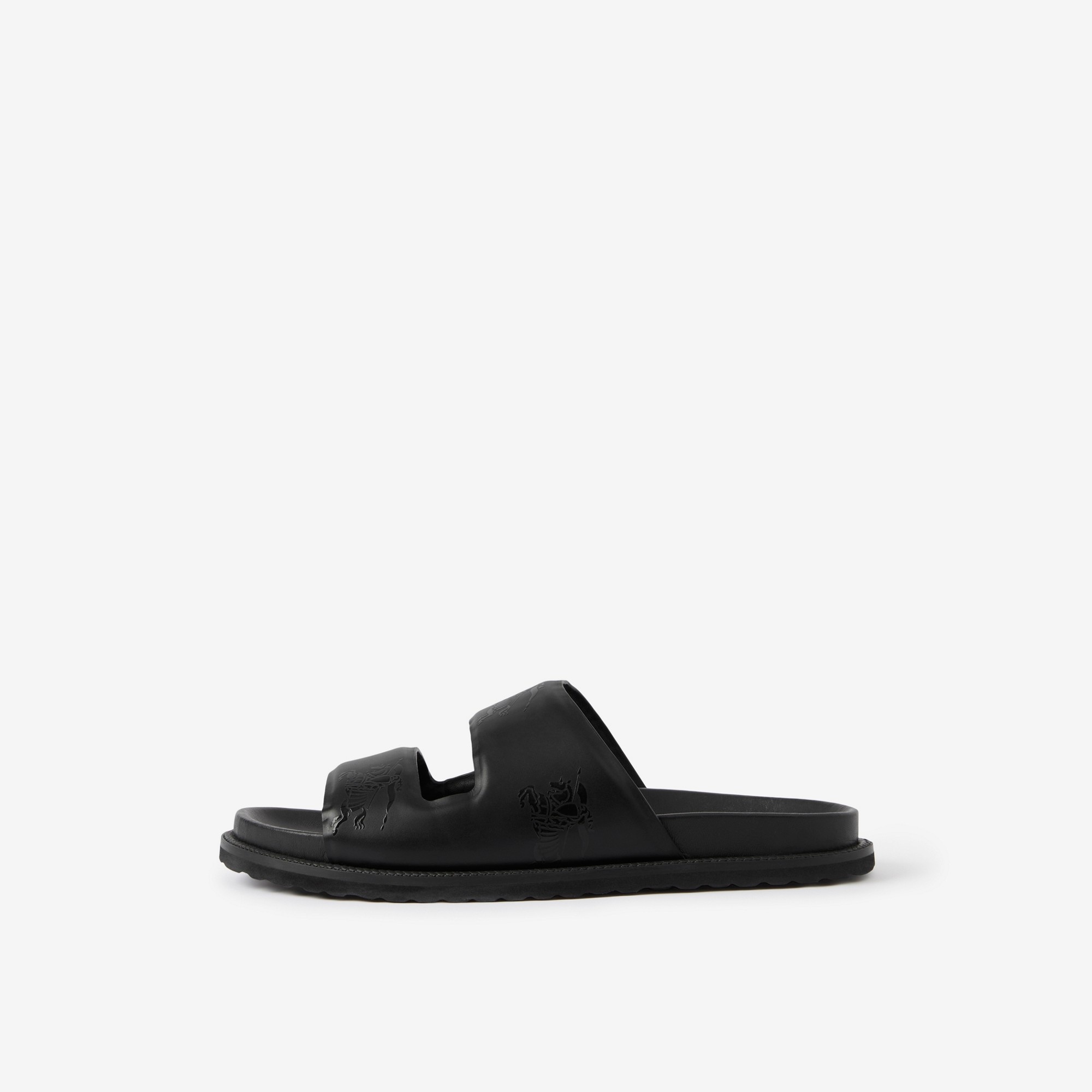 Embossed EKD Leather Slides - 5