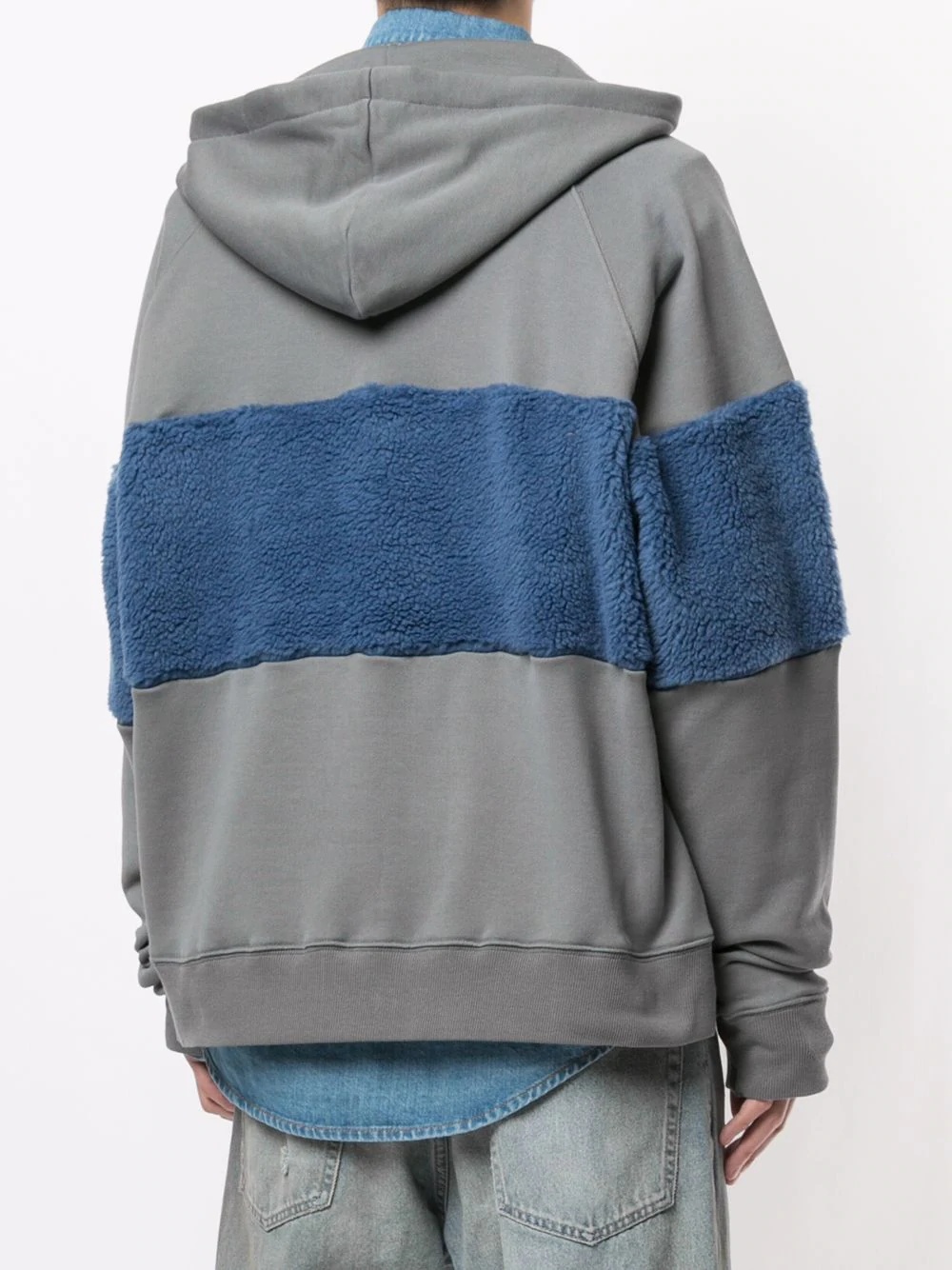 colour-block zipped hoodie - 4