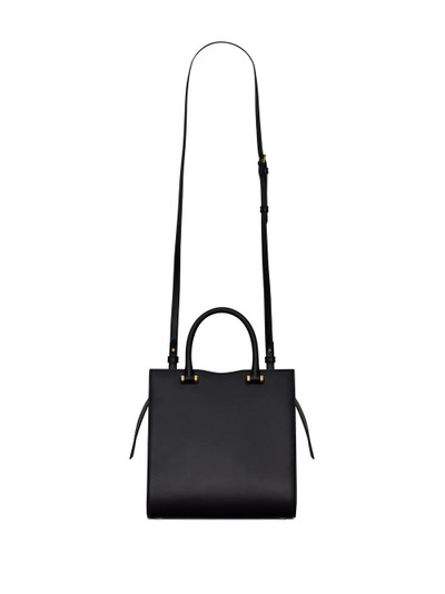 SAINT LAURENT Uptown logo-plaque leather tote bag outlook