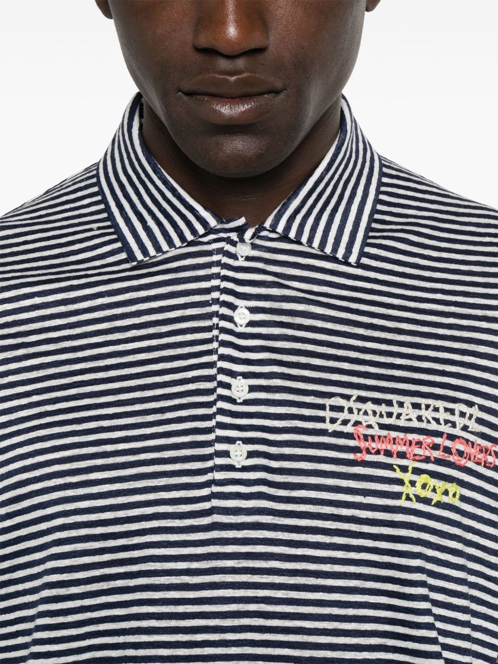 linen polo shirt - 4