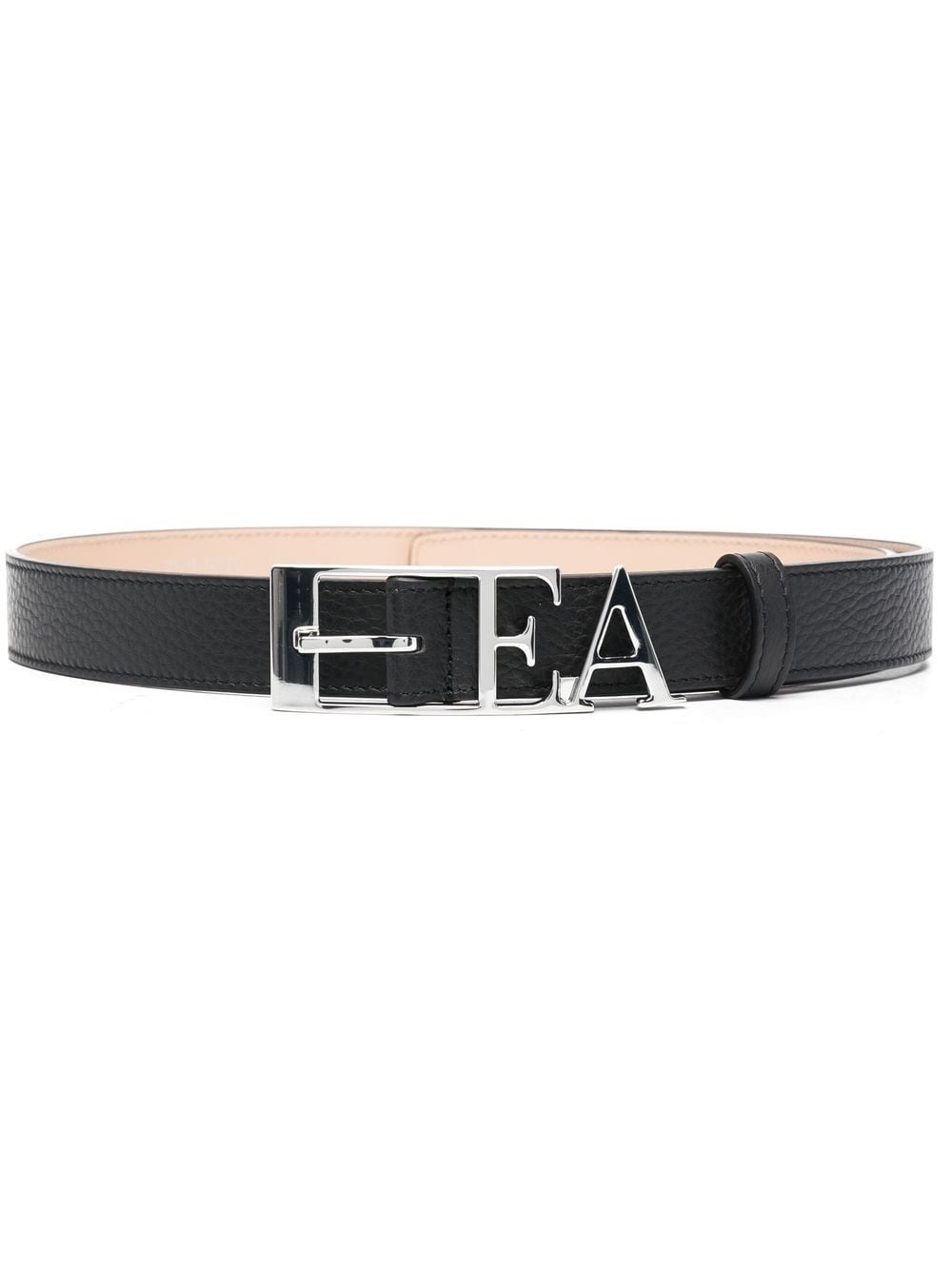 logo-buckle leather belt - 1