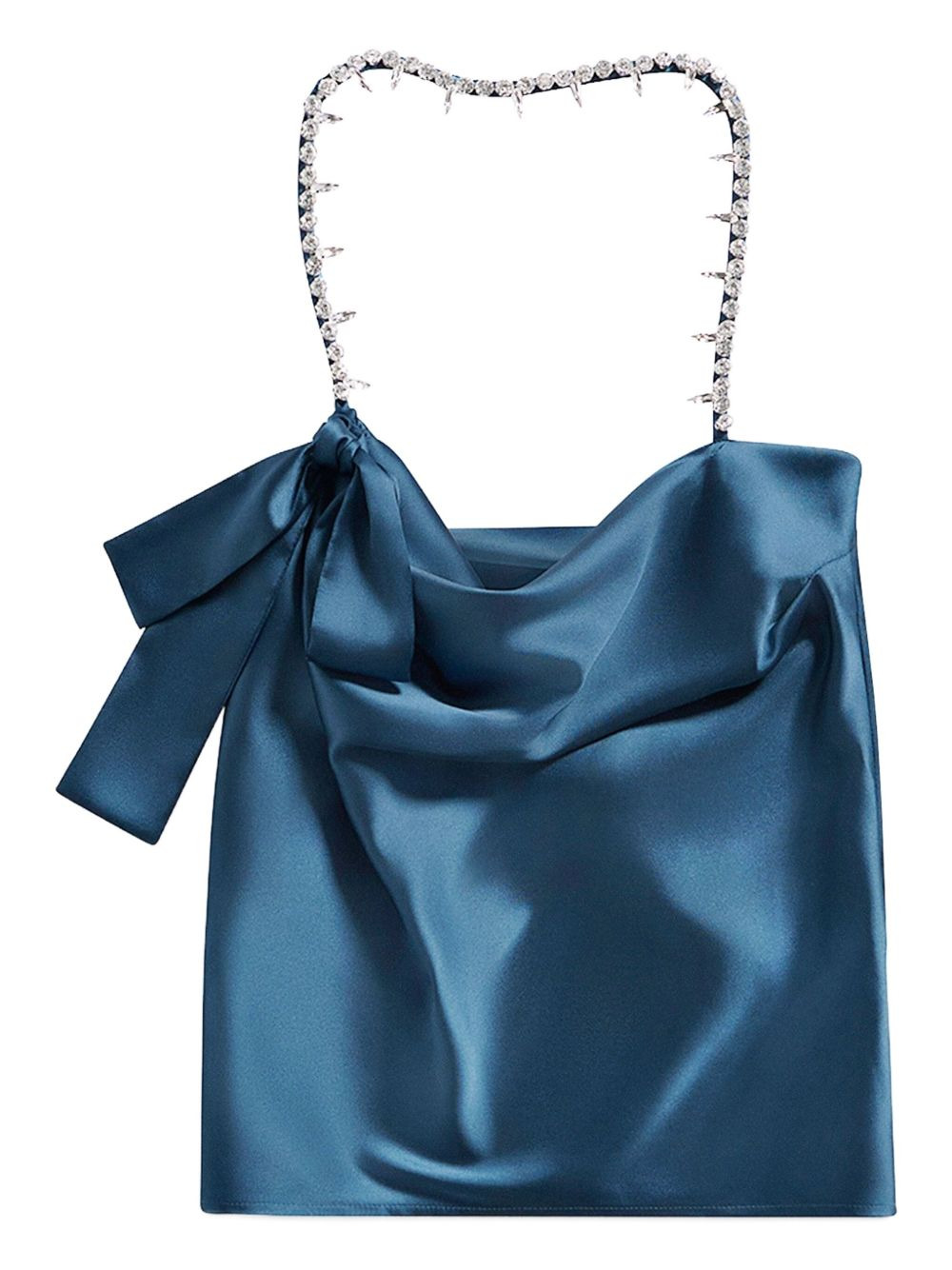 crystal-embellished satin top - 1