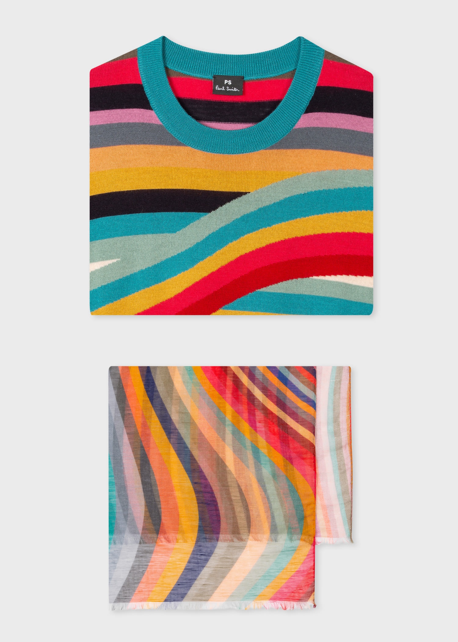 'Swirl' Scarf & Merino Wool Sweater Gift Set - 1