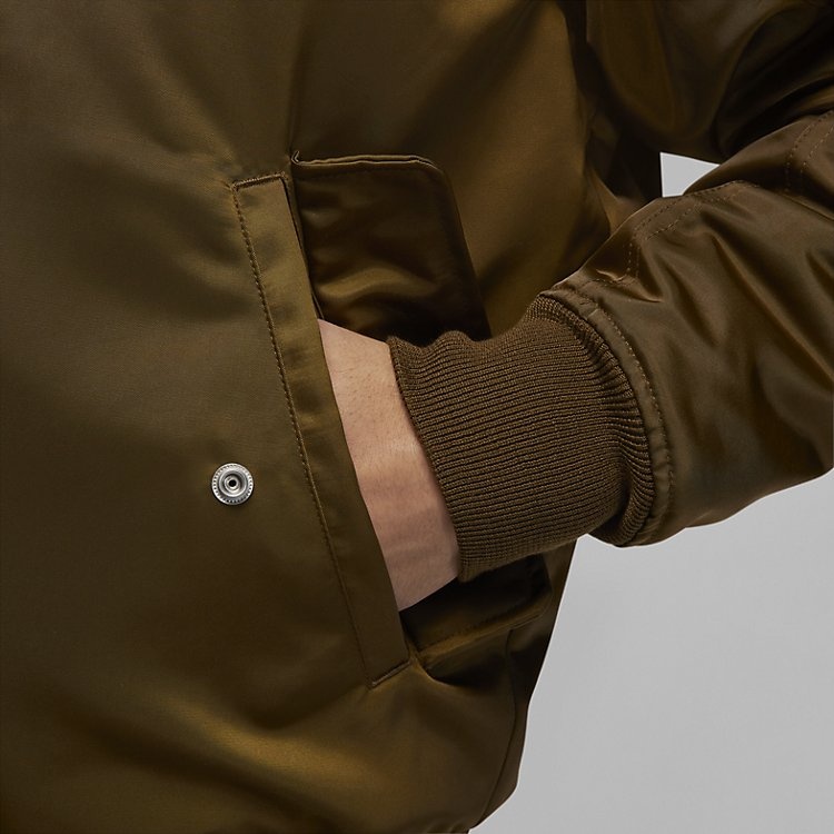 Air Jordan Logo Patch Baseball Collar Jacket 'Kahki' DQ7345-385 - 3