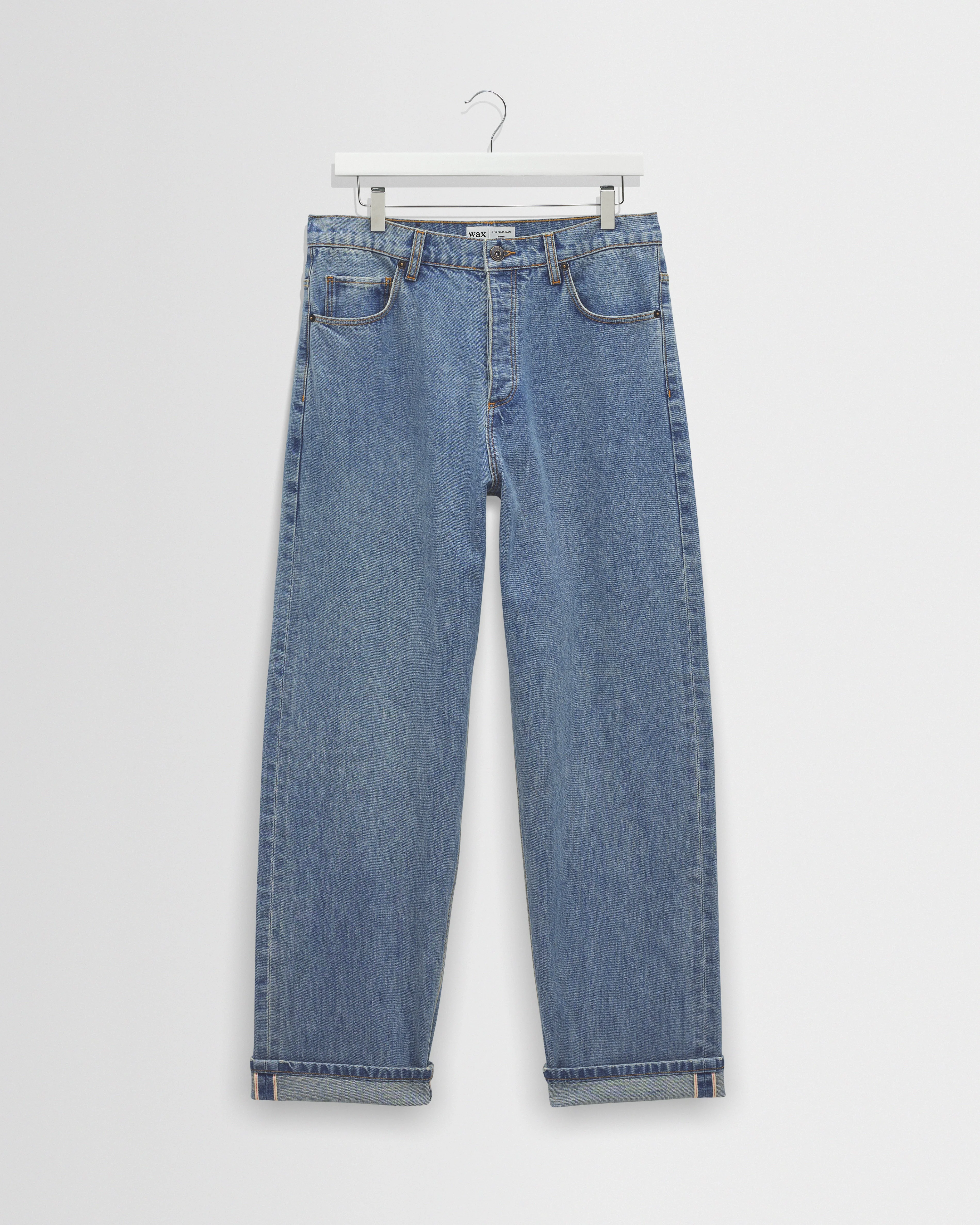 Felix - Blue Wash Selvedge Loose Fit Denim Jeans - 1