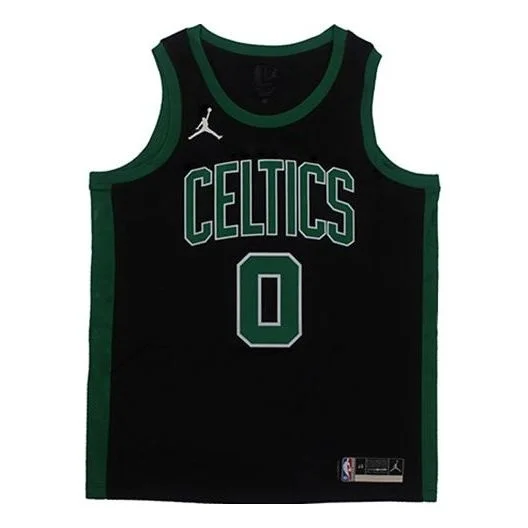 Air Jordan NBA Sports Basketball Jersey Vest SW Fan Edition Boston Celtics Tatum No. 0 'Black Green' - 1