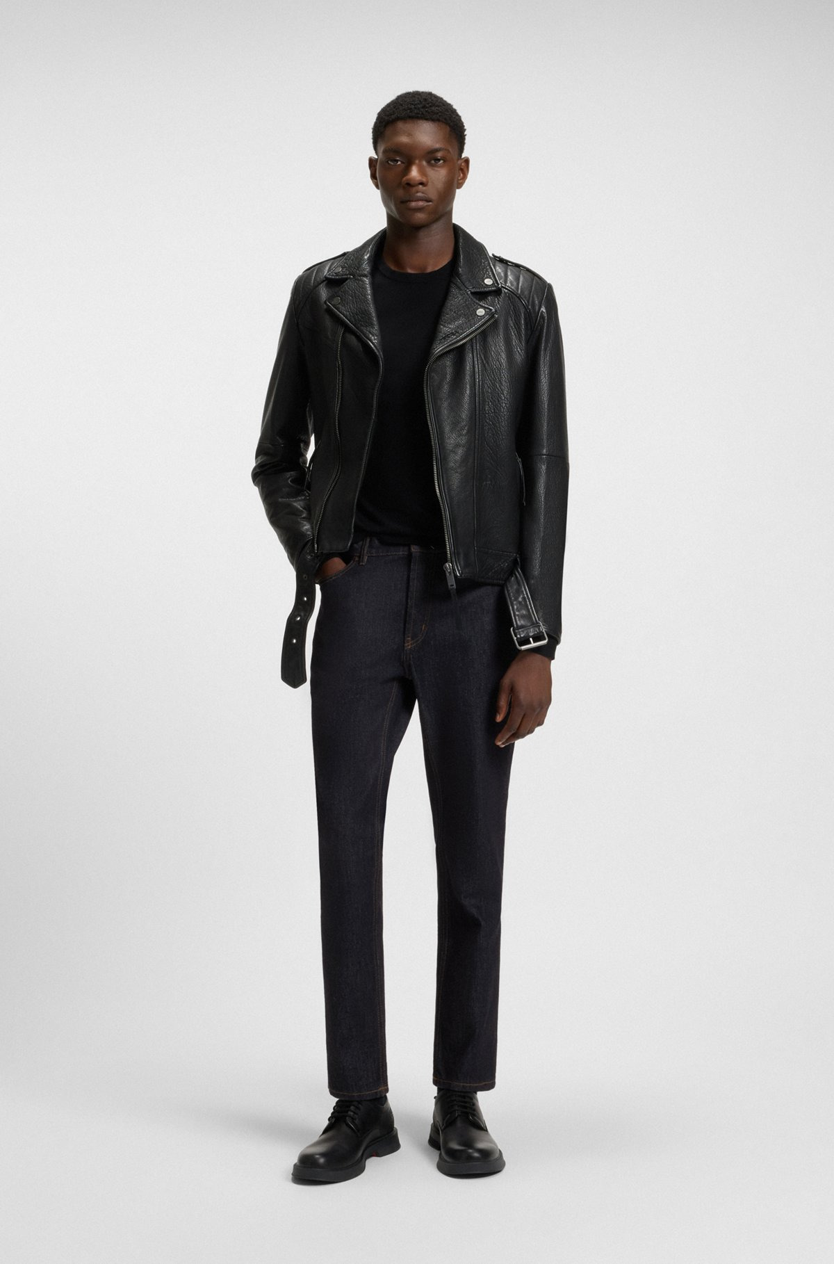TAPERED-FIT JEANS IN DARK-BLUE JAPANESE DENIM - 3