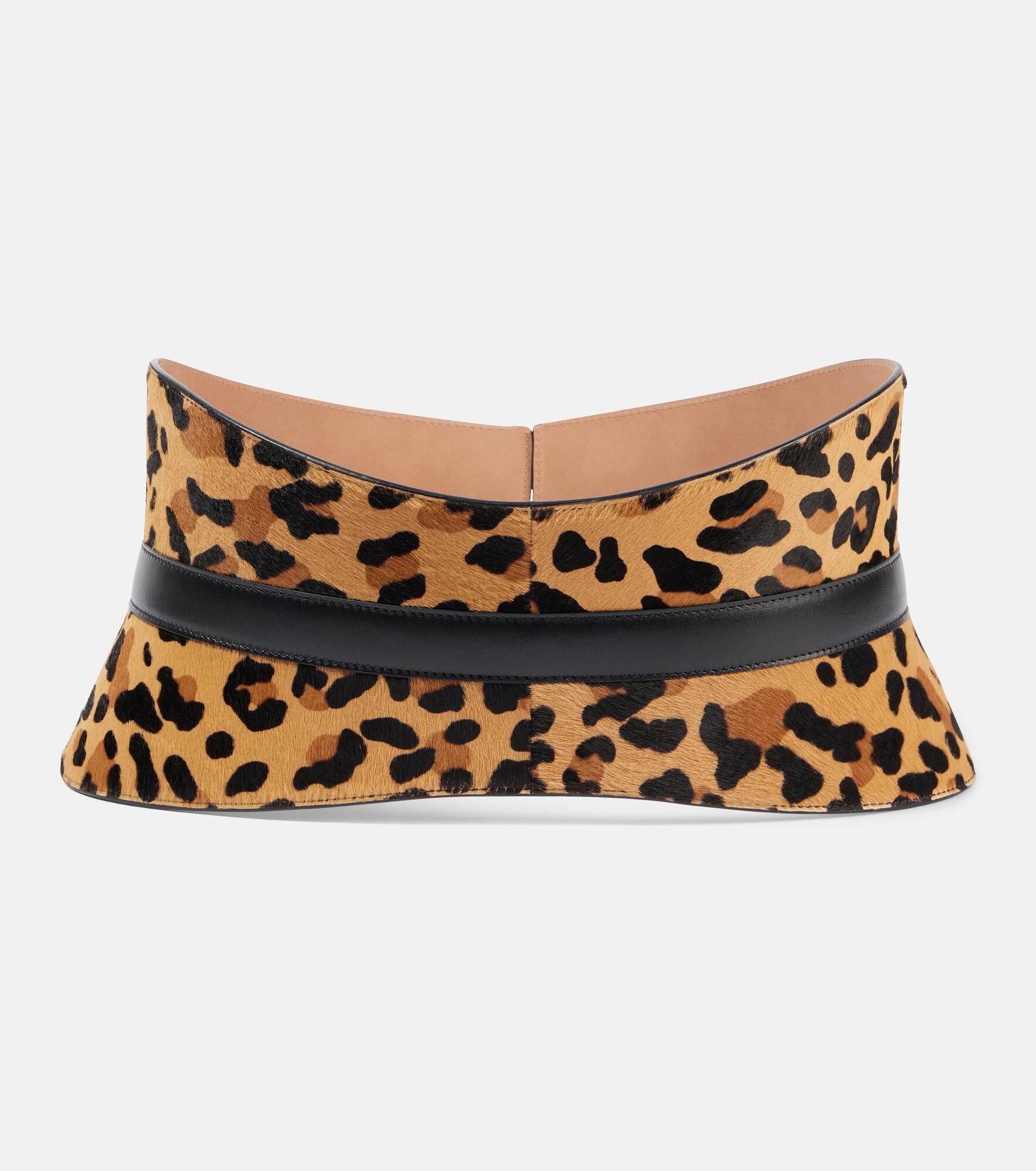 Neo leopard-print calf hair belt - 4