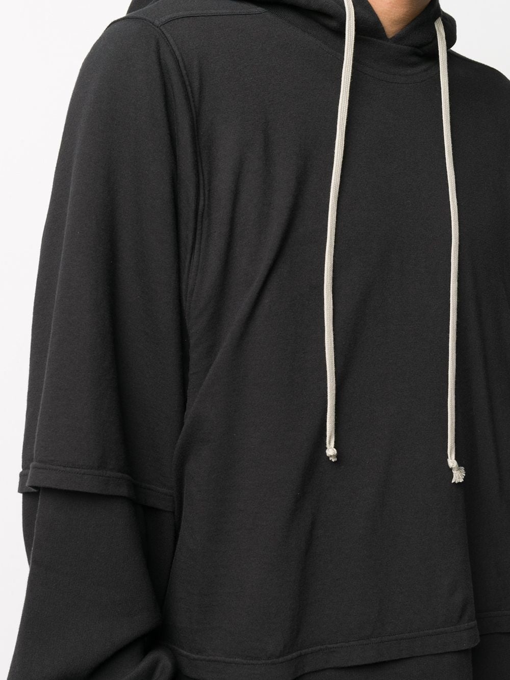 layered cotton hoodie - 5