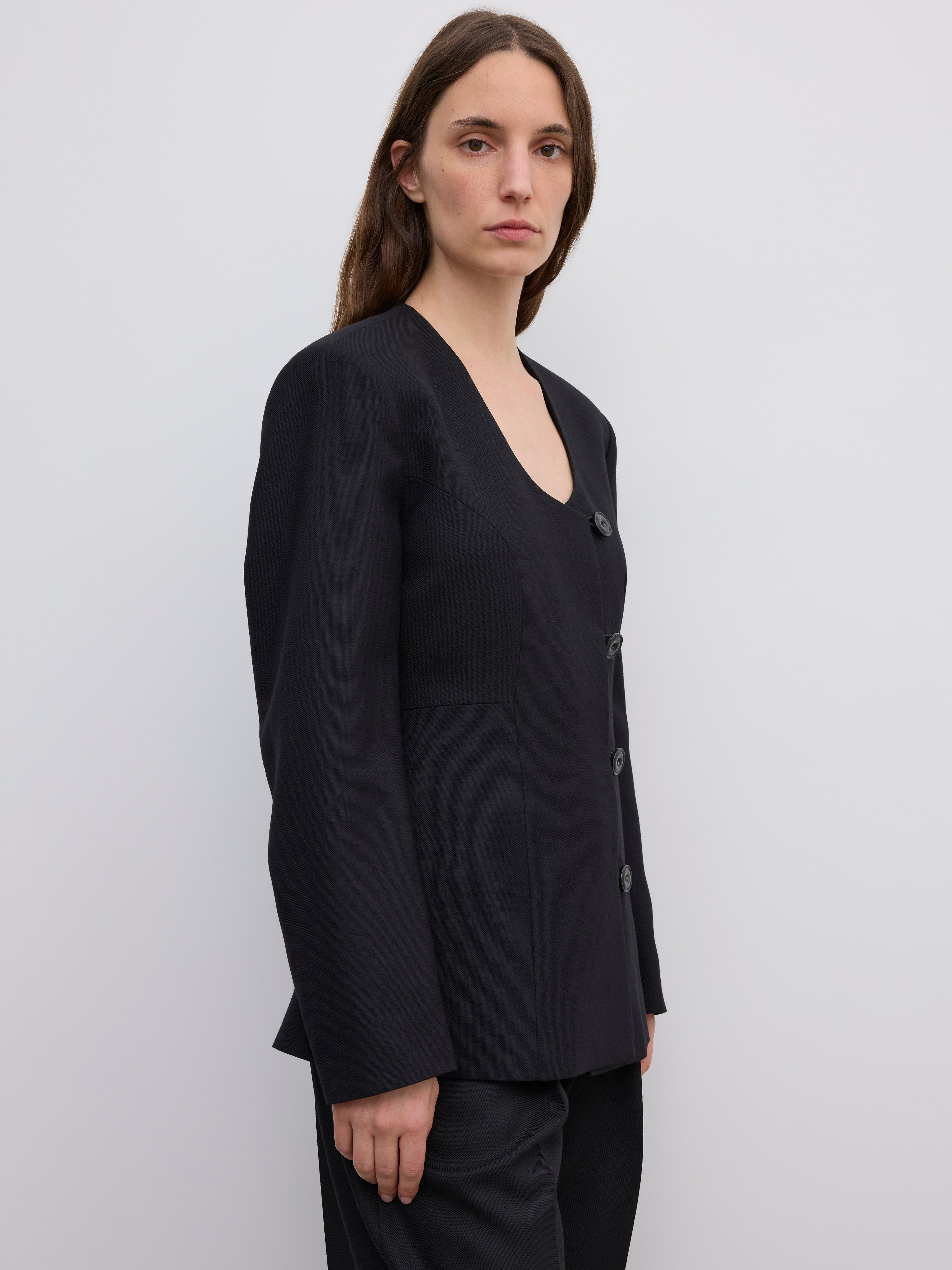Collarless blazer - 4