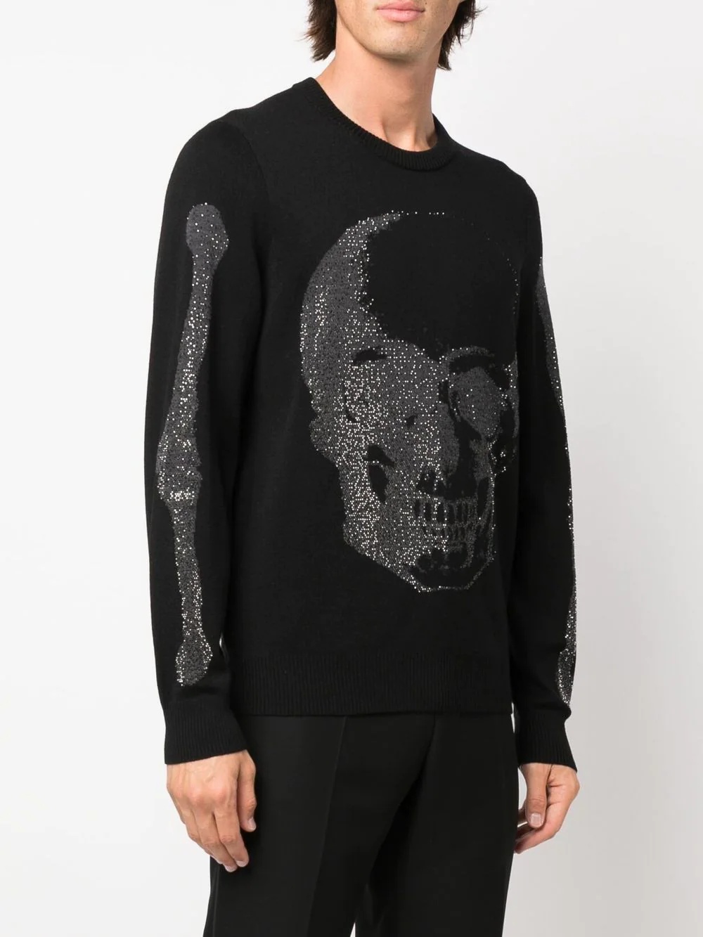 crystal-skull crewneck jumper - 3