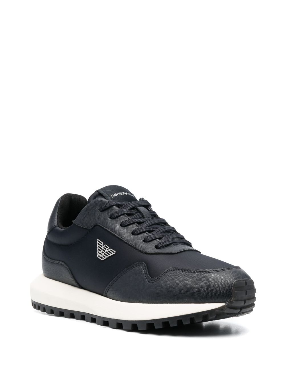 logo-appliquÃ© panelled sneakers - 2