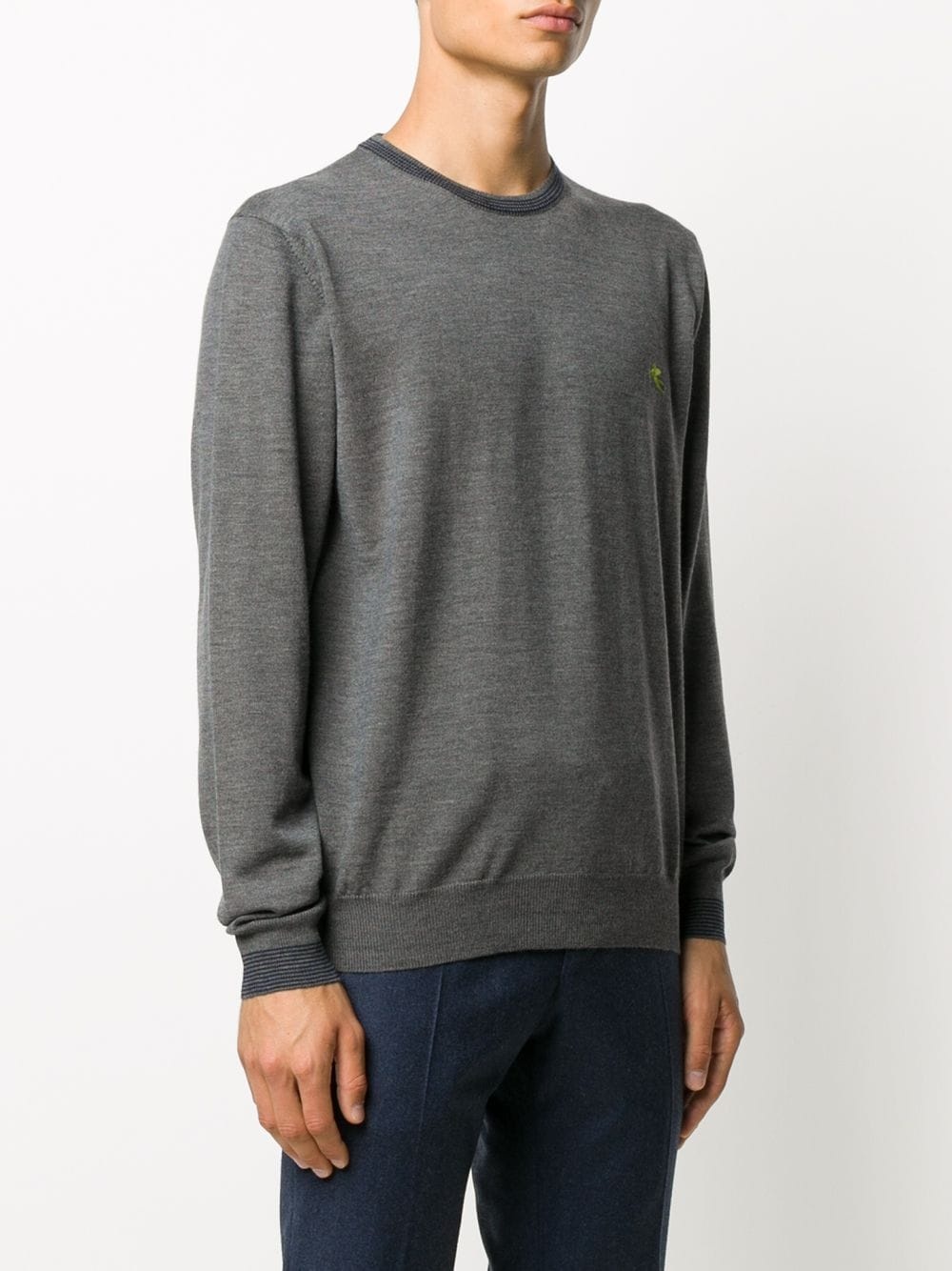 long sleeve contrast-embroidered logo jumper - 3