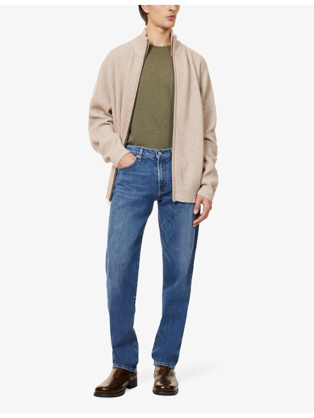 Elijah five-pockets straight-leg relaxed-fit stretch-regenerative-denim jeans - 2