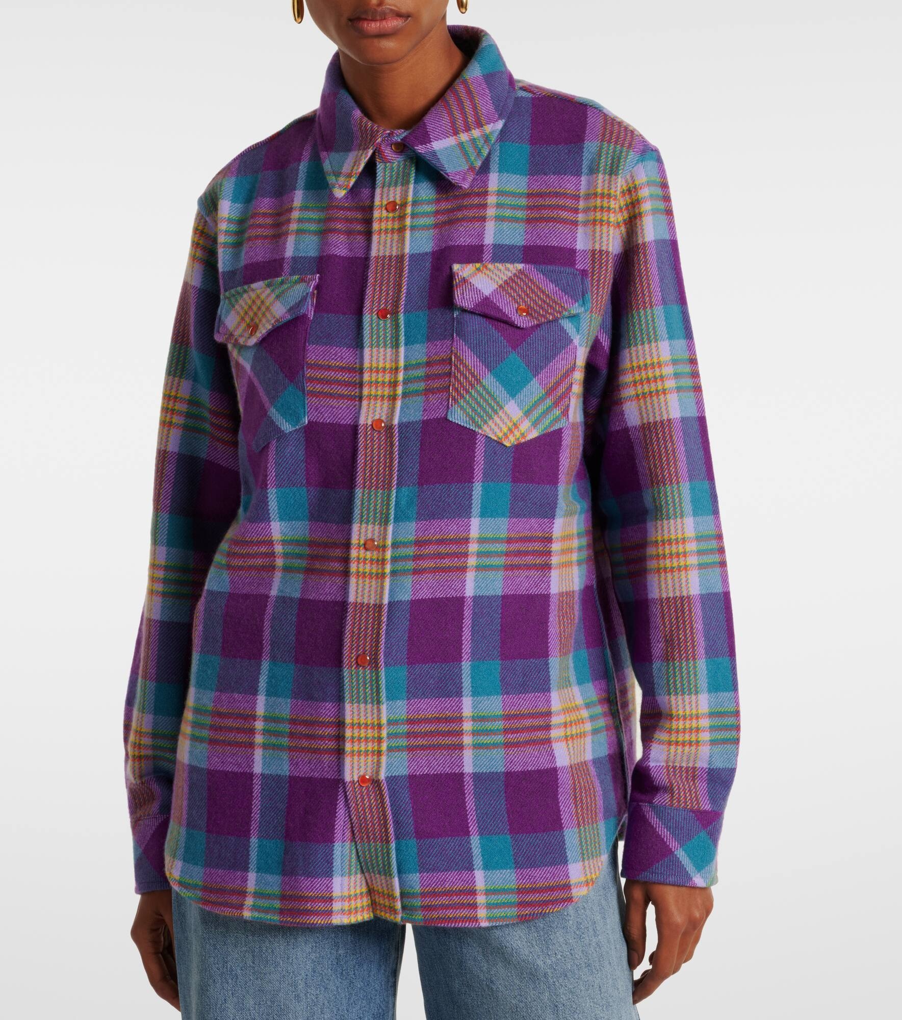 Jean's Glade plaid cashmere shirt - 6
