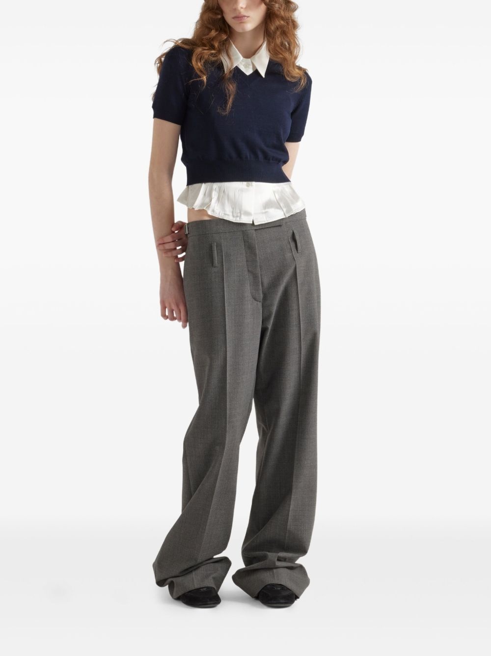belted wool tailored trousers - 2