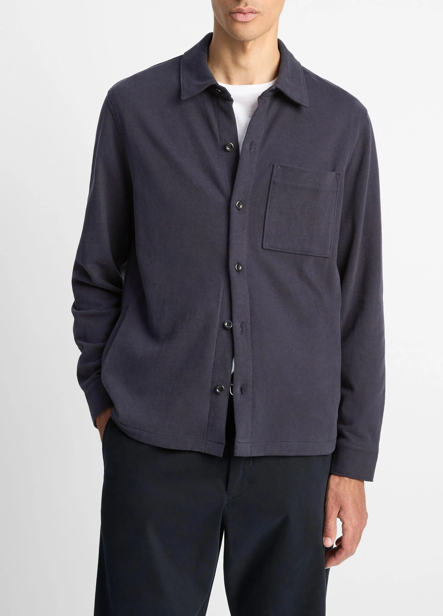 Heavy Sueded Cotton Shirt Jacket - 1