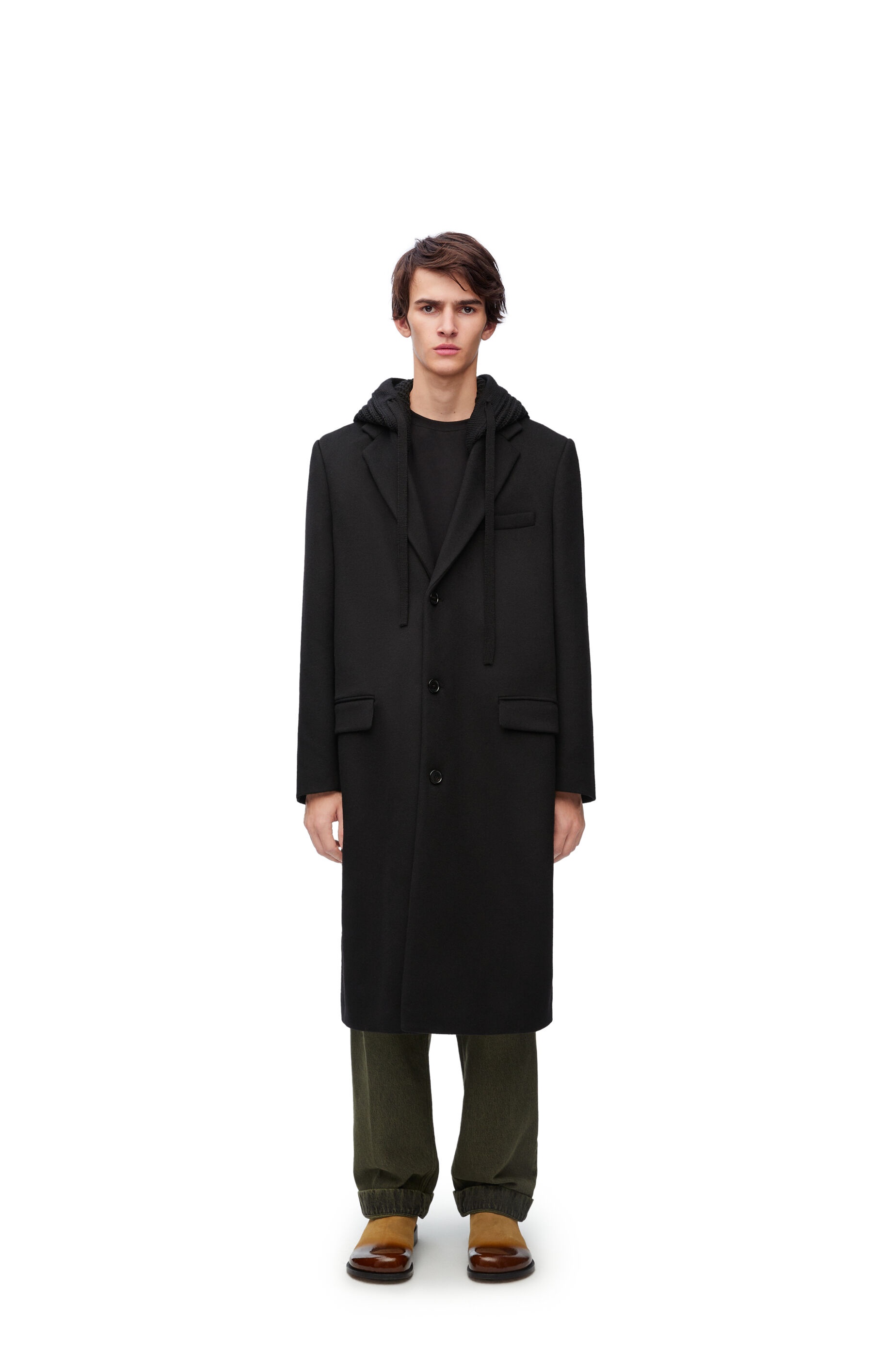 Hooded coat in wool and cashmere - 3