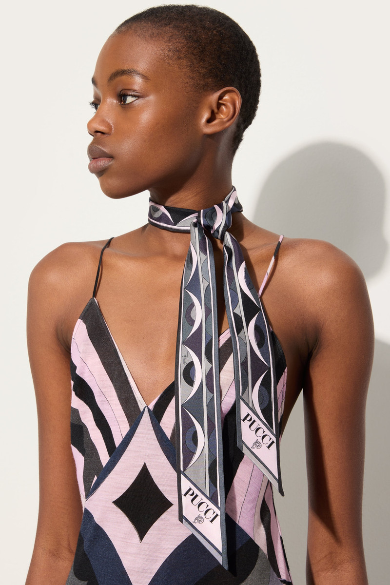 PUCCI IRIDE AND ROMBI PRINT SILK TWILL SCARF outlook