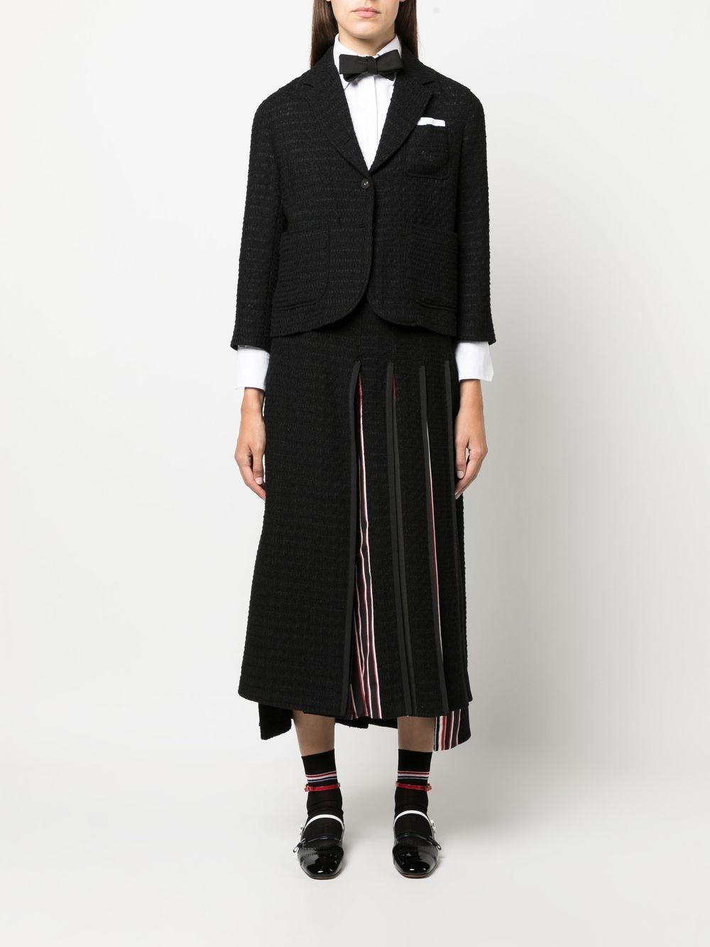 cropped sack sport tweed jacket - 2