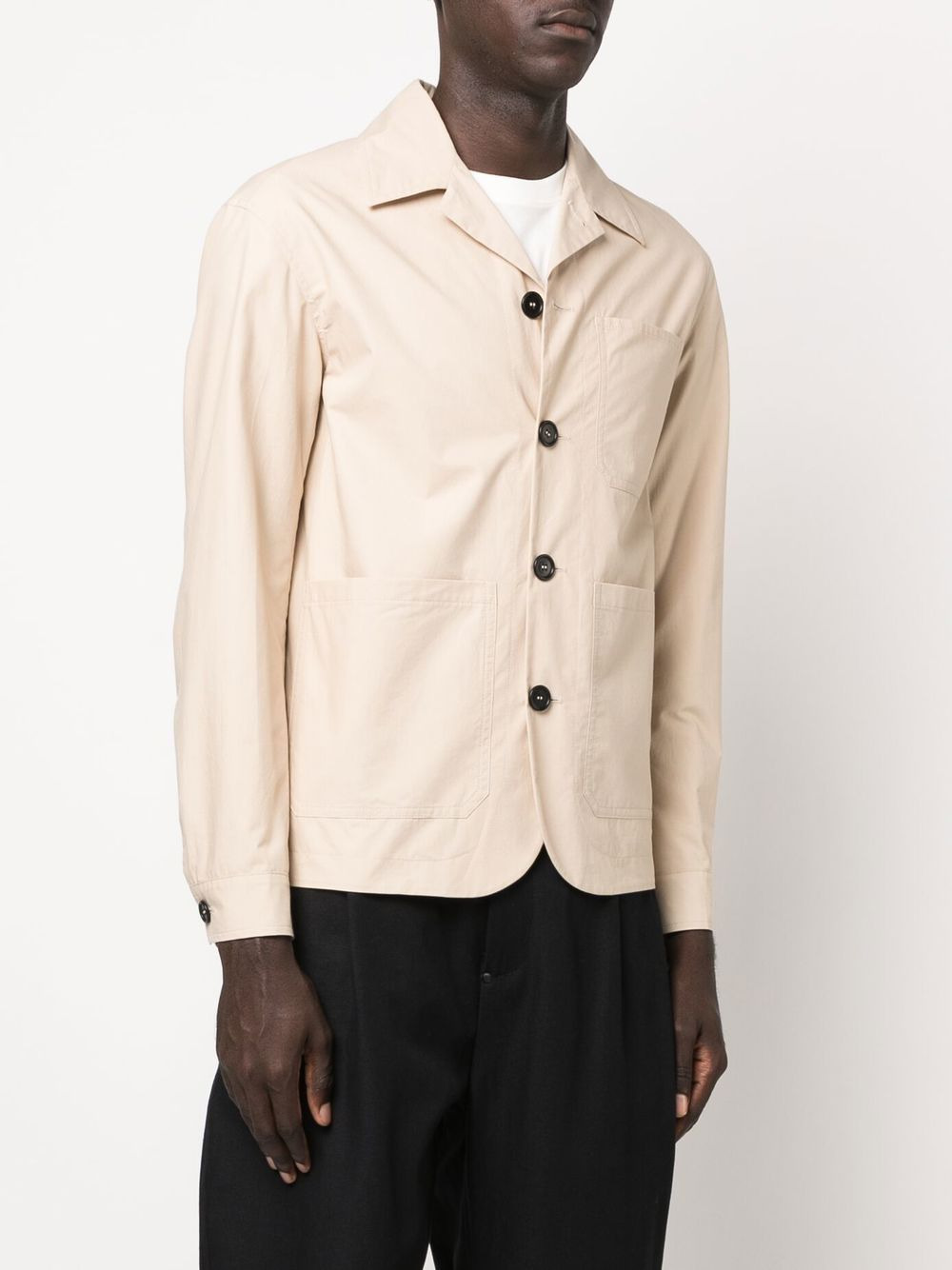 Cuban-collar organic-cotton shirt-jacket - 3