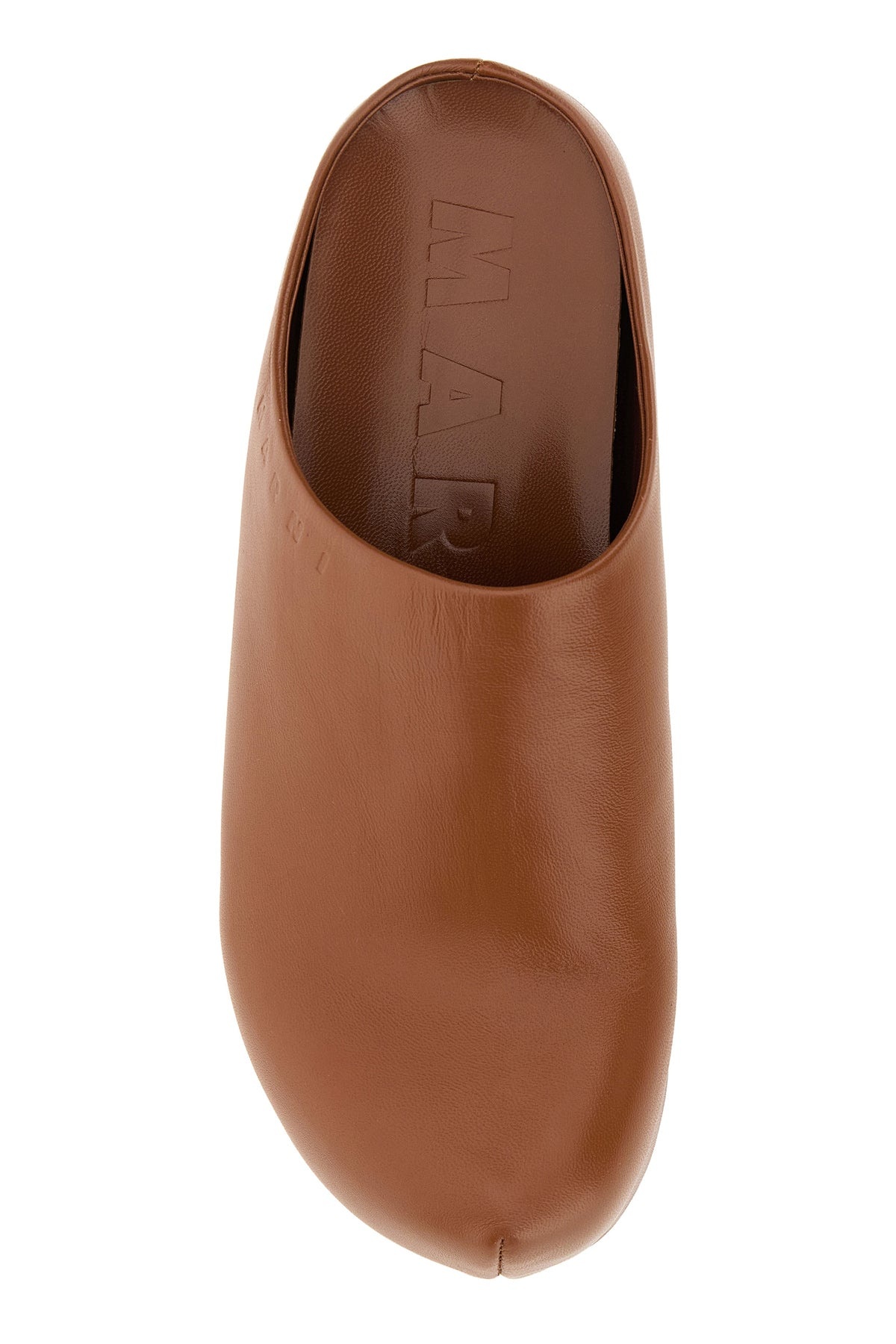 Caramel nappa leather mules - 4