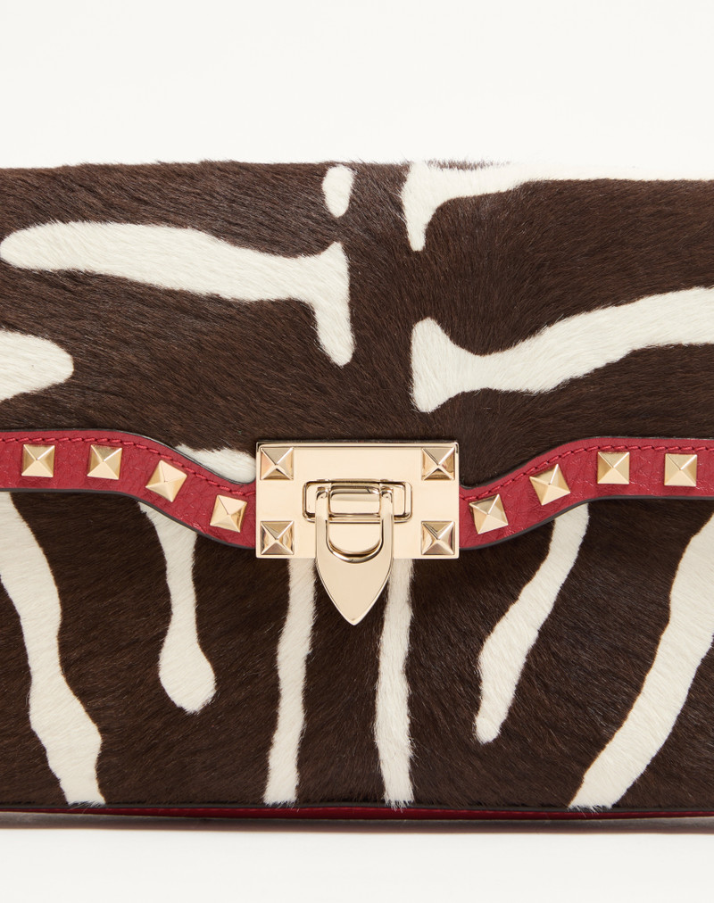 VALENTINO GARAVANI ROCKSTUD SMALL SHOULDER BAG IN PONY-EFFECT CALFSKIN 8