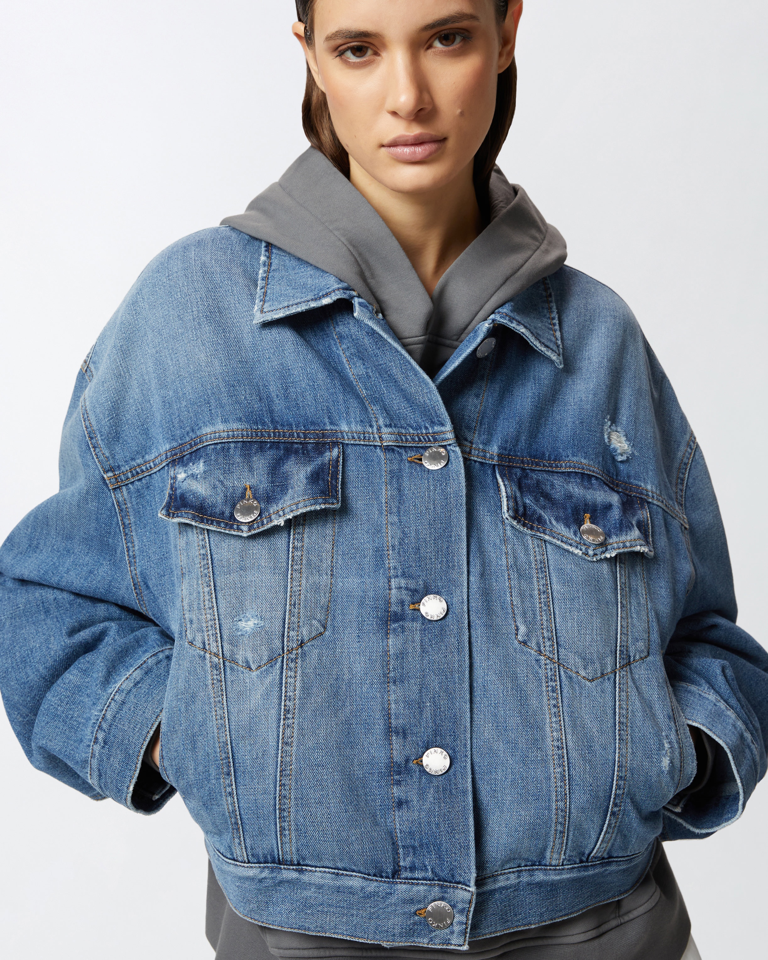 DENIM JACKET WITH POCKETS - 5