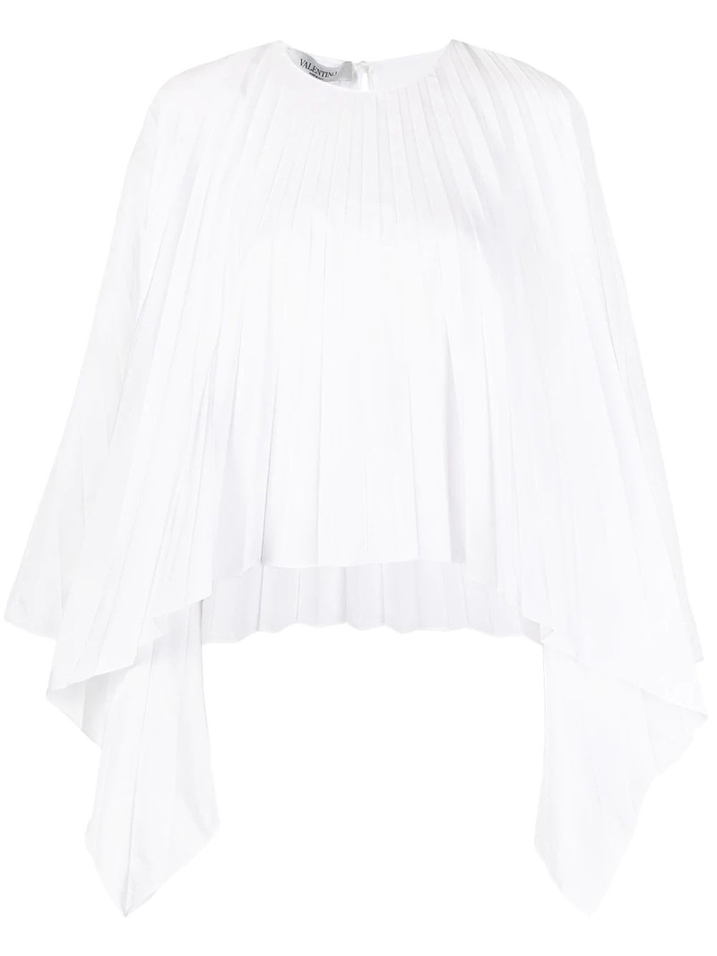pleated bell-sleeves top 1