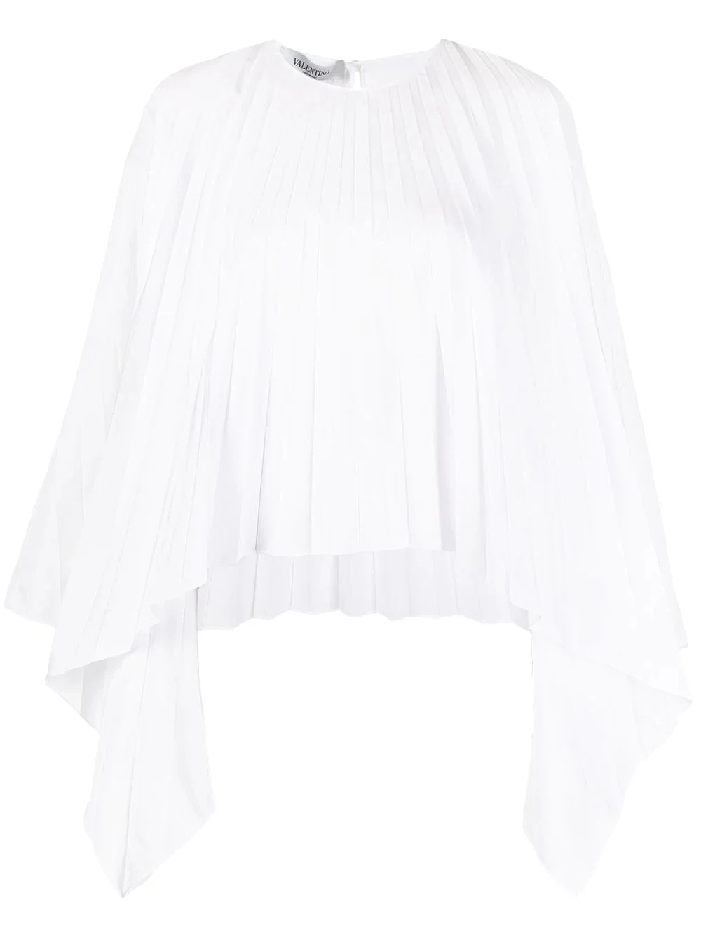 pleated bell-sleeves top - 1