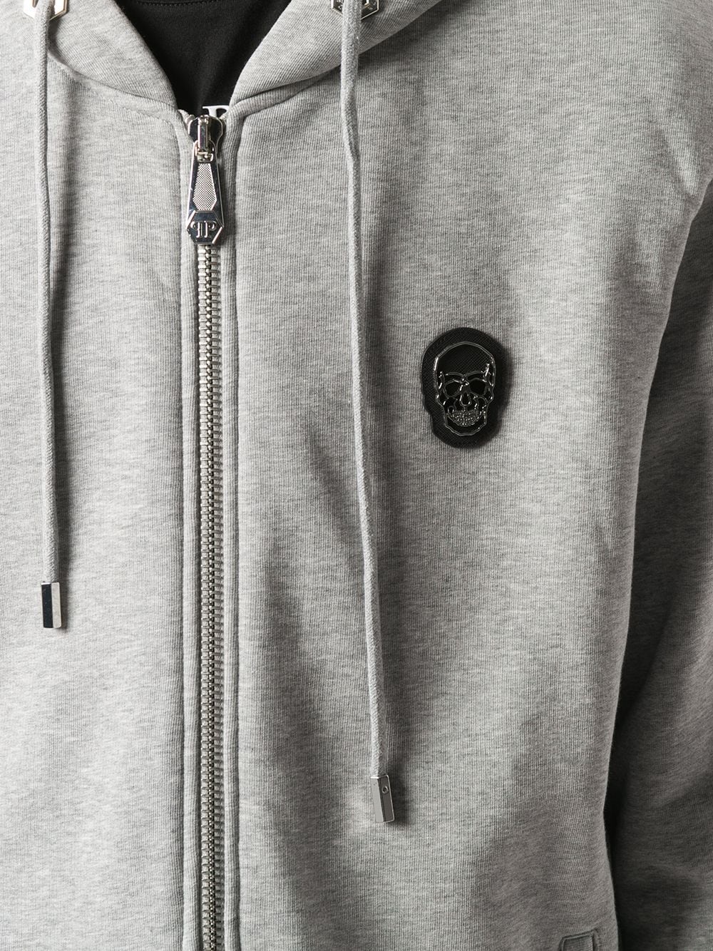 skull zipped hoodie - 5