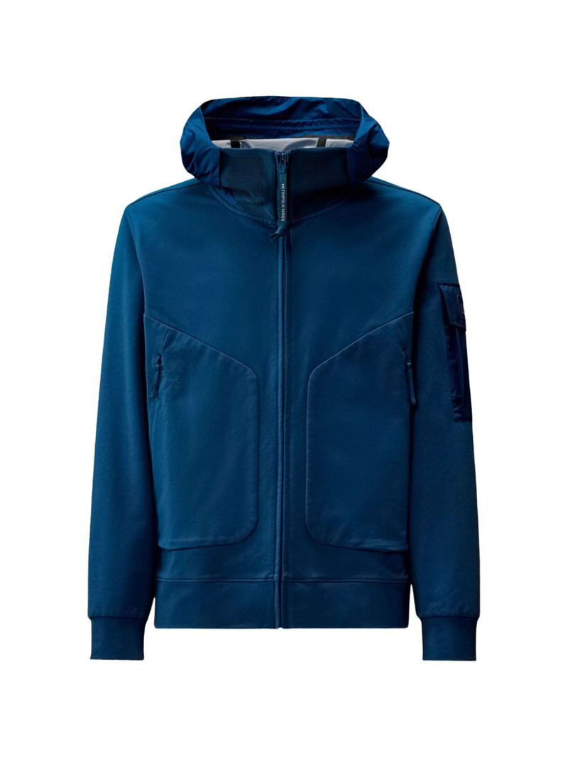 metropolis series stretch fleece mixed hooded sweatshirt 1
