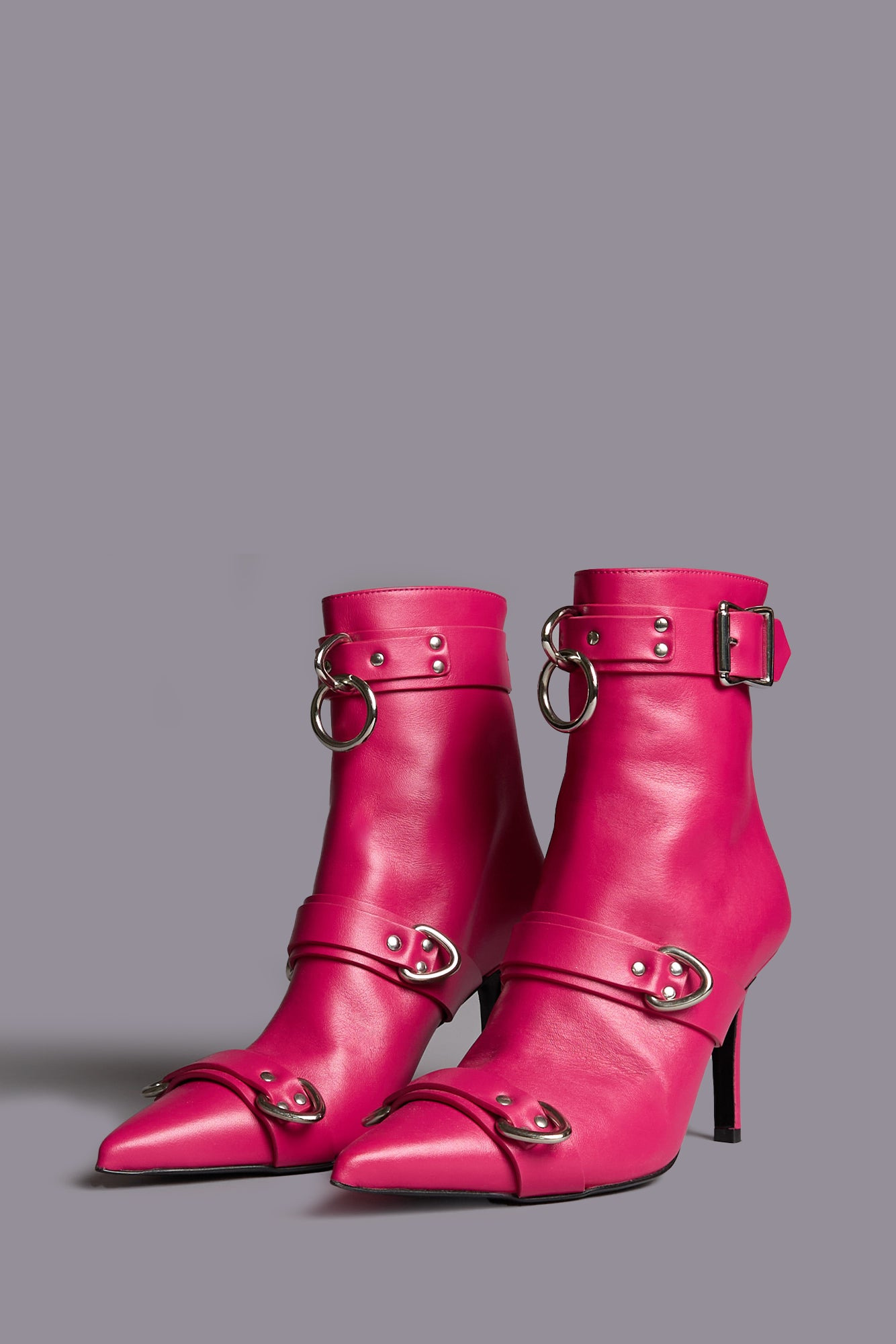 STRAPPED SKINNY ANKLE HEELED BOOT - 2
