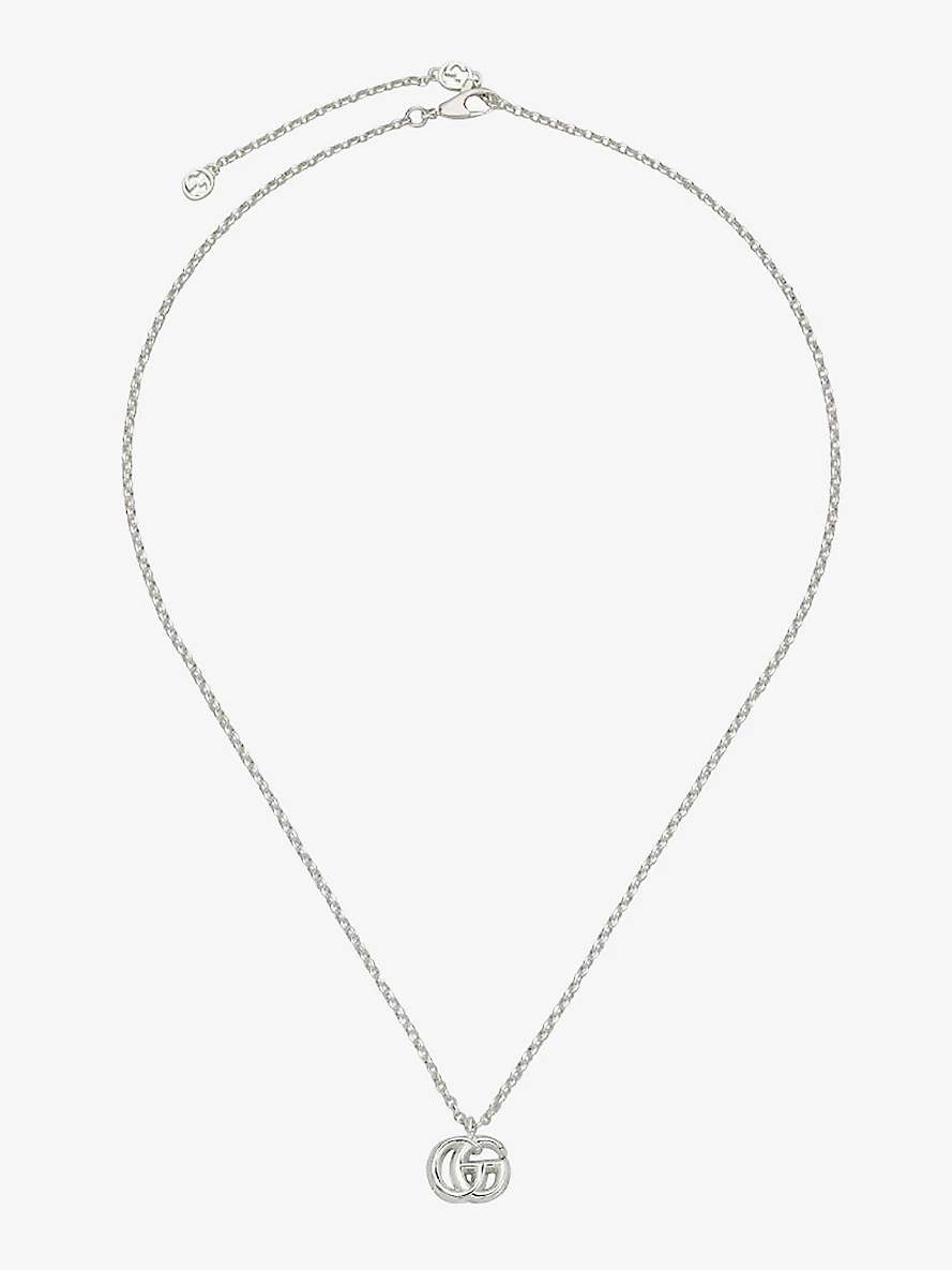 GUCCI GG Marmont sterling silver pendant necklace selfridges REVERSIBLE