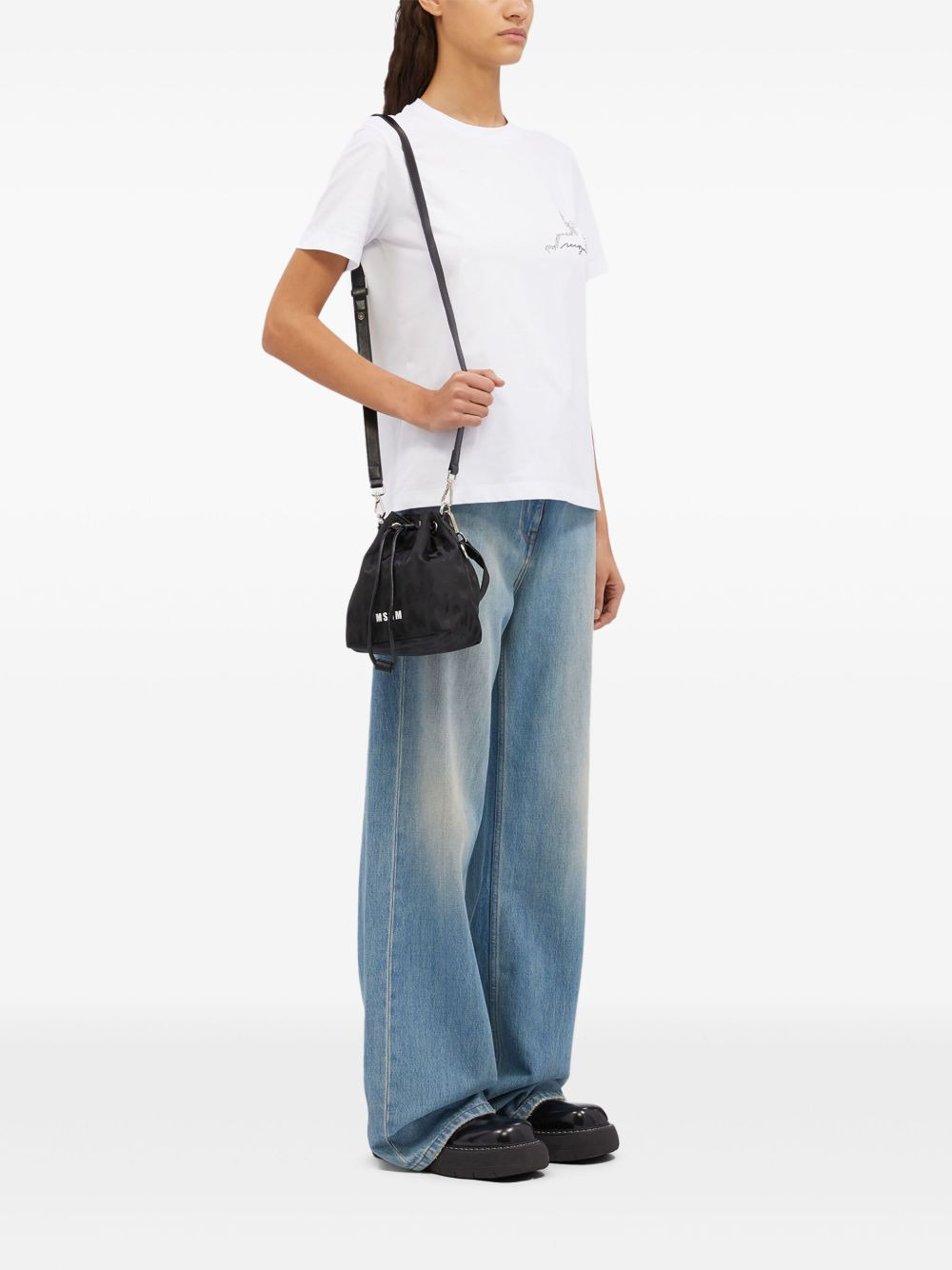 logo-lettering bucket bag - 3