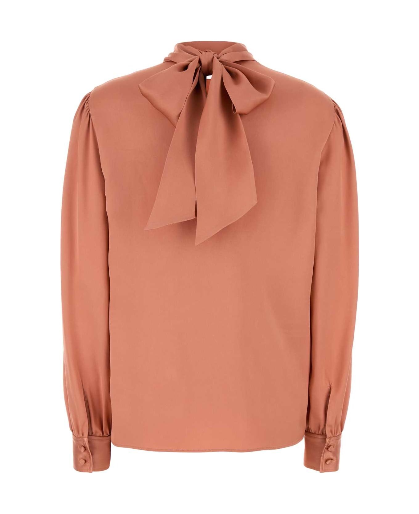 Salmon Satin Blouse - 2