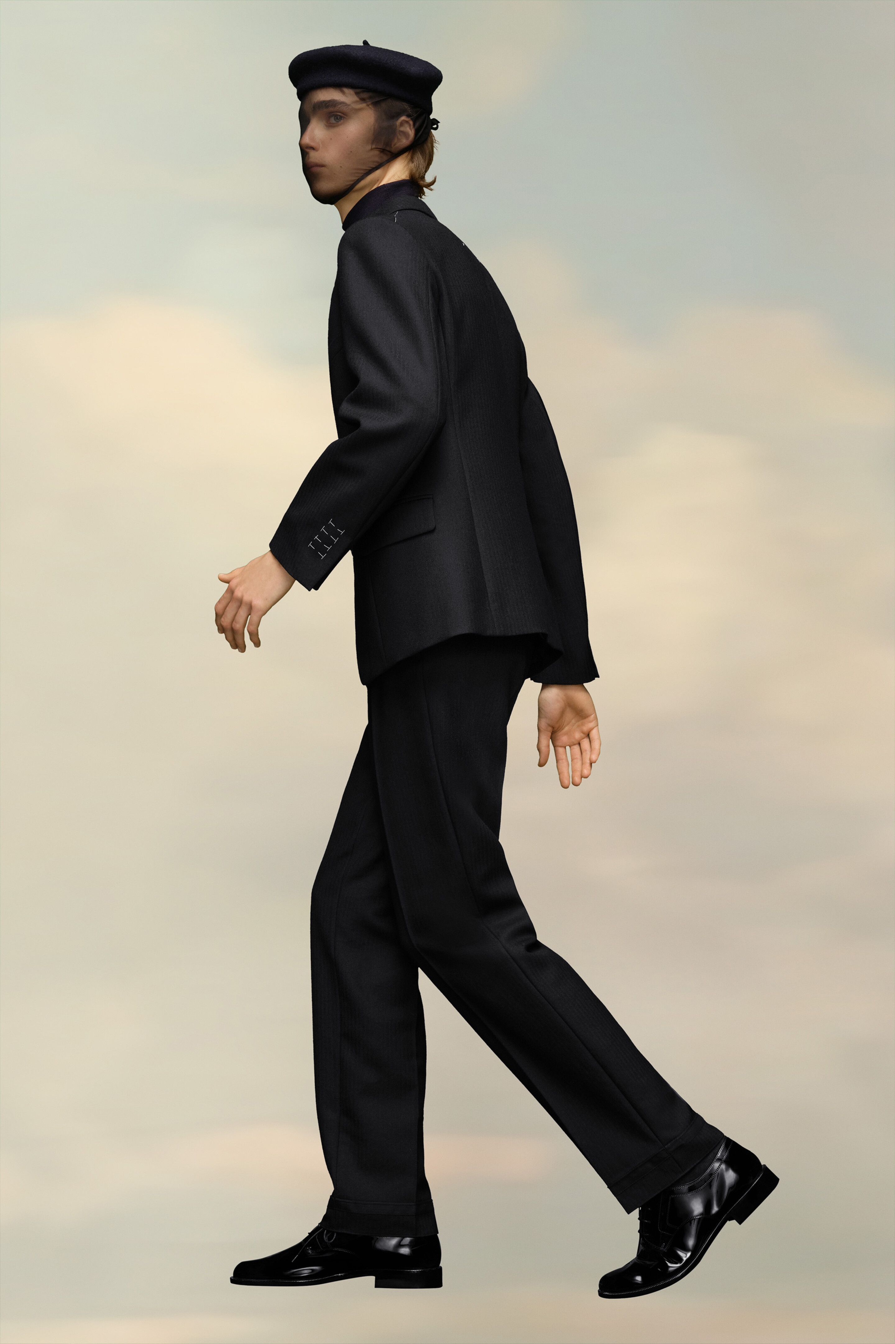 Wool Herringbone Trousers - 4