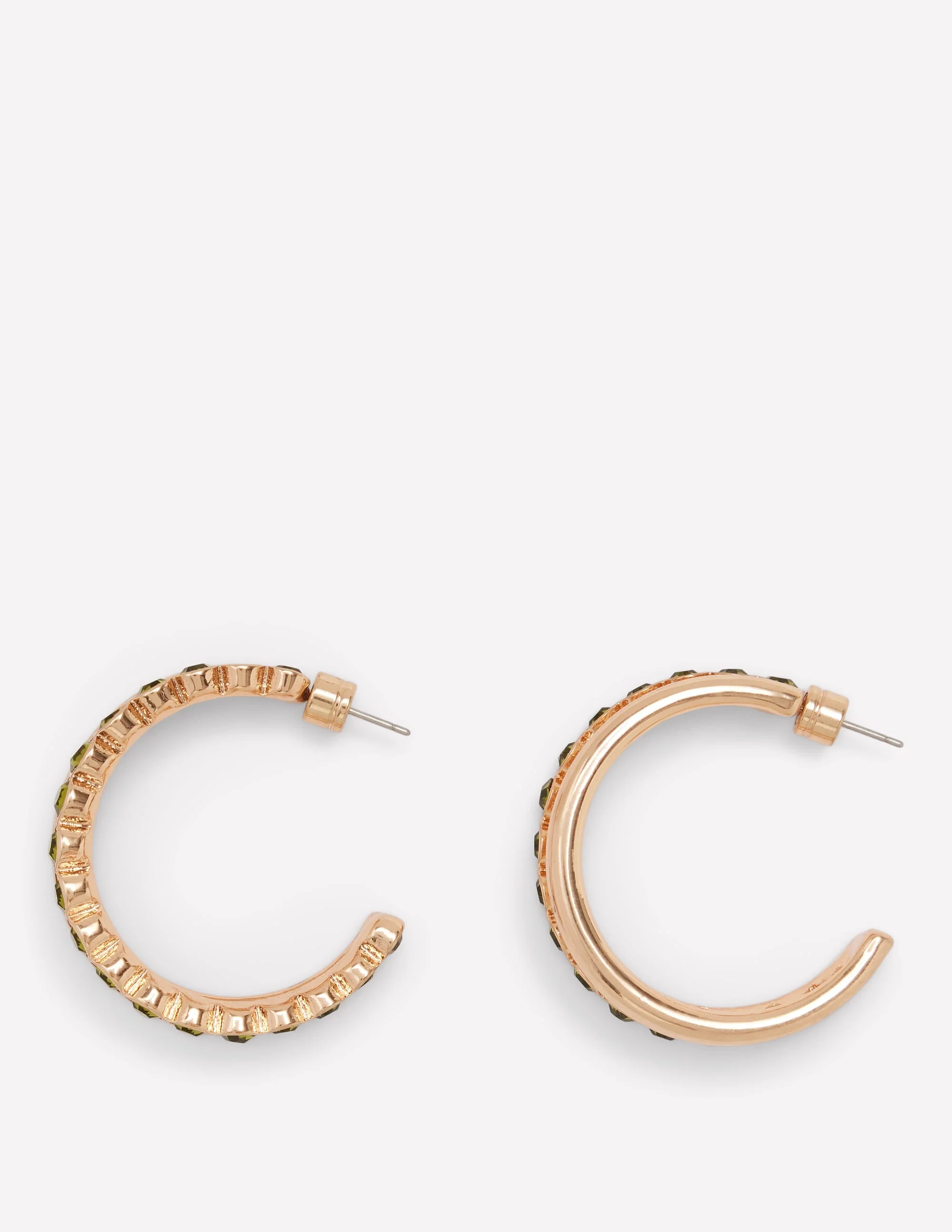 Large Jewel Hoops-Green - 1