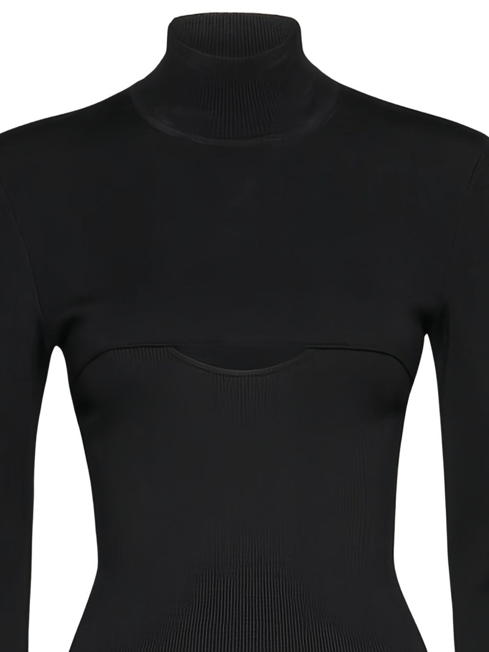mock-neck ribbed top - 2
