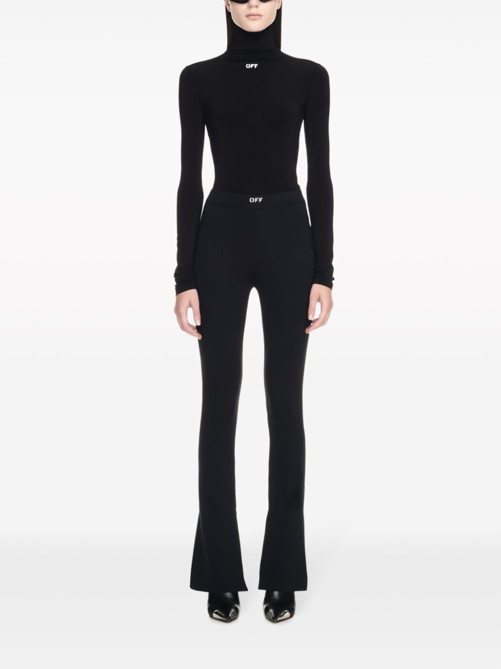 split-hem flared leggings - 2
