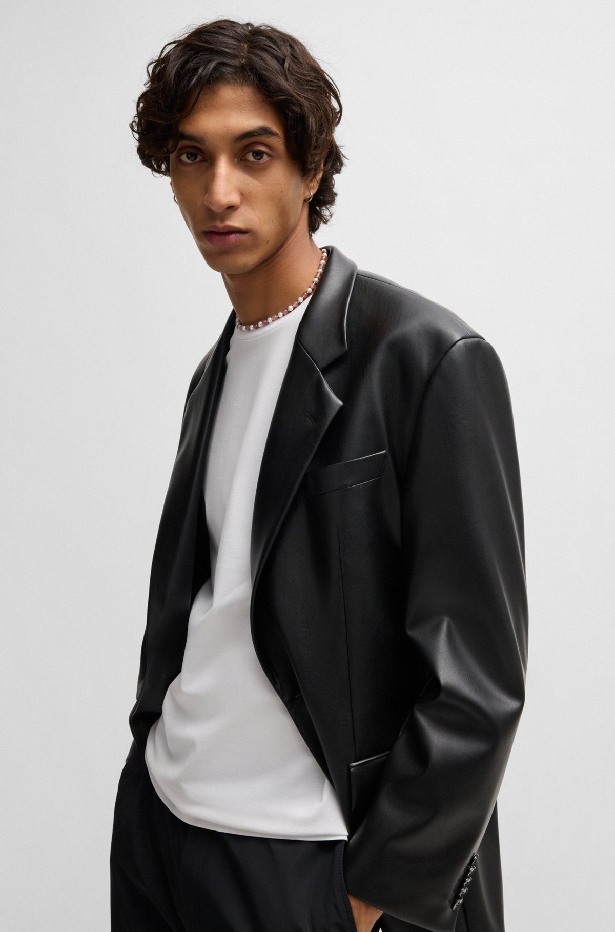 SLIM-FIT T-SHIRT IN MERCERIZED STRETCH-COTTON PIQUÉ - 3