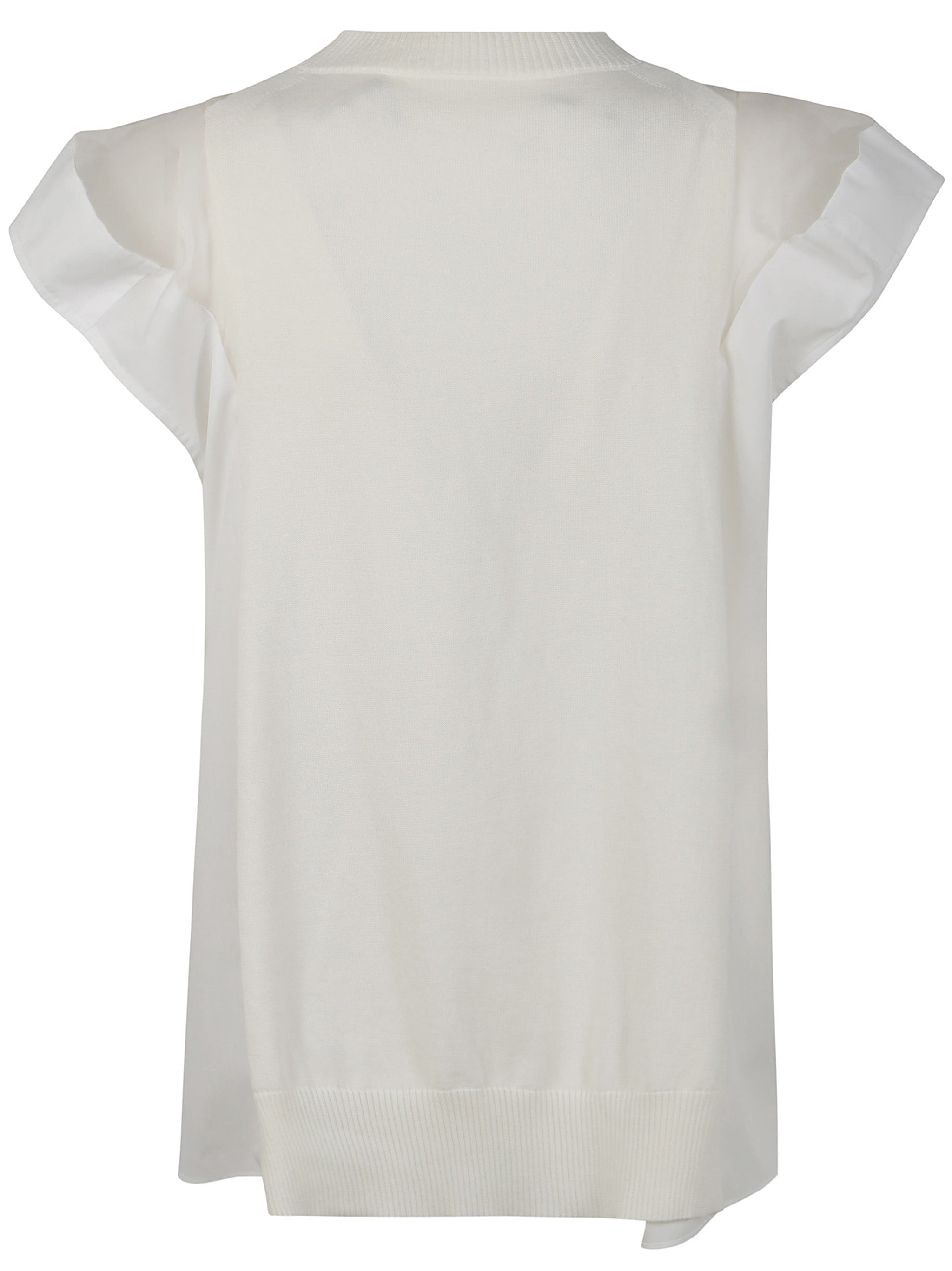 Sacai Women Popeline X Knit Pullover - 2