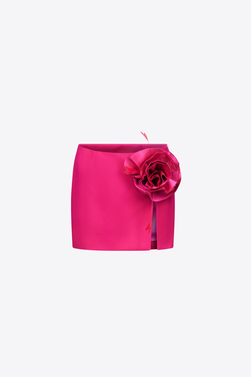 FLOWER SLIT MINI SKIRT - 1