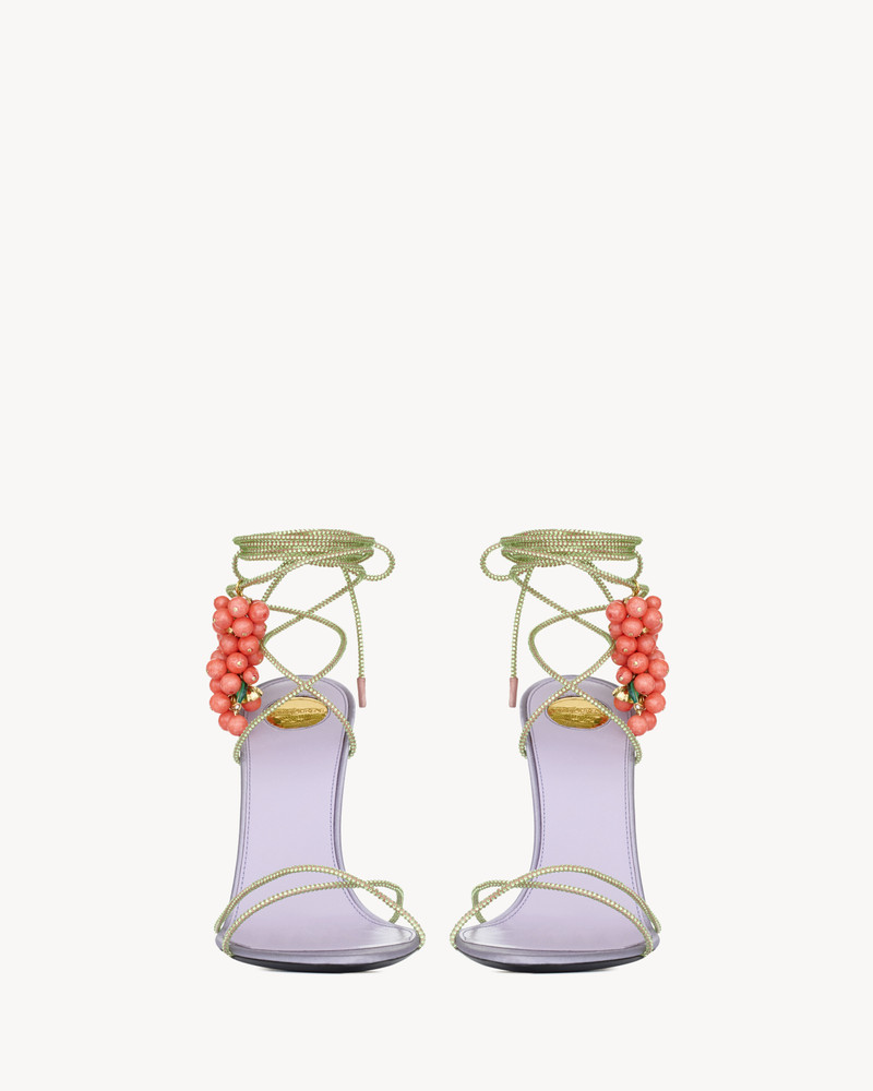 SAINT LAURENT MON CHÉRI SANDALS IN SUEDE AND RHINESTONES outlook