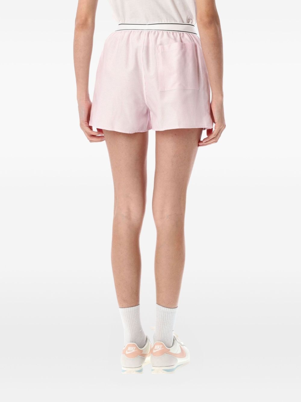 Serif Logo Oxford Boxer stripe-pattern shorts - 2