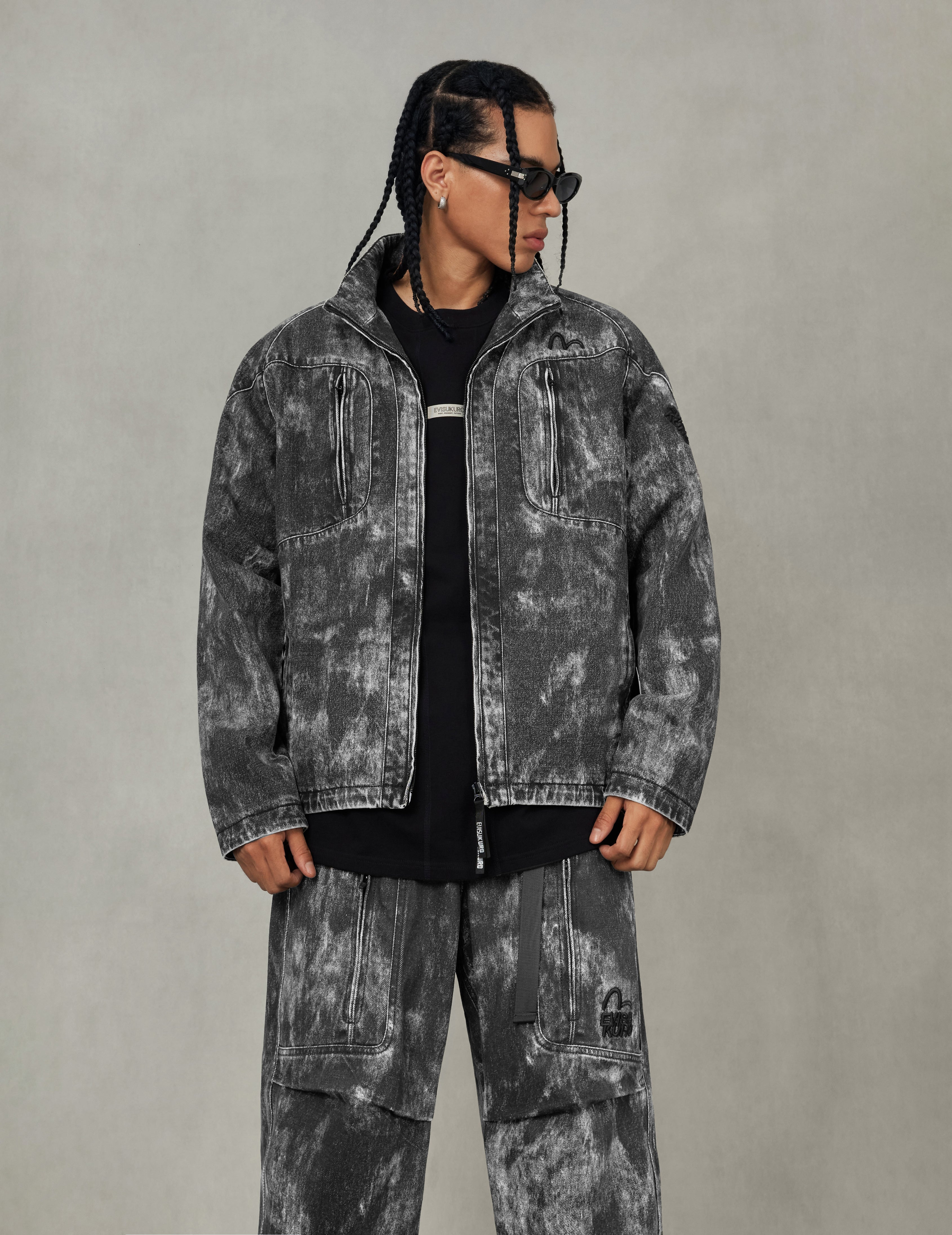 Hand Painted Allover Print Regular Fit Jacket - 9