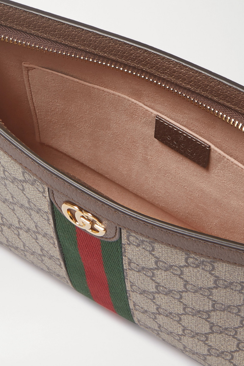 Ophidia textured leather-trimmed printed coated-canvas pouch 5