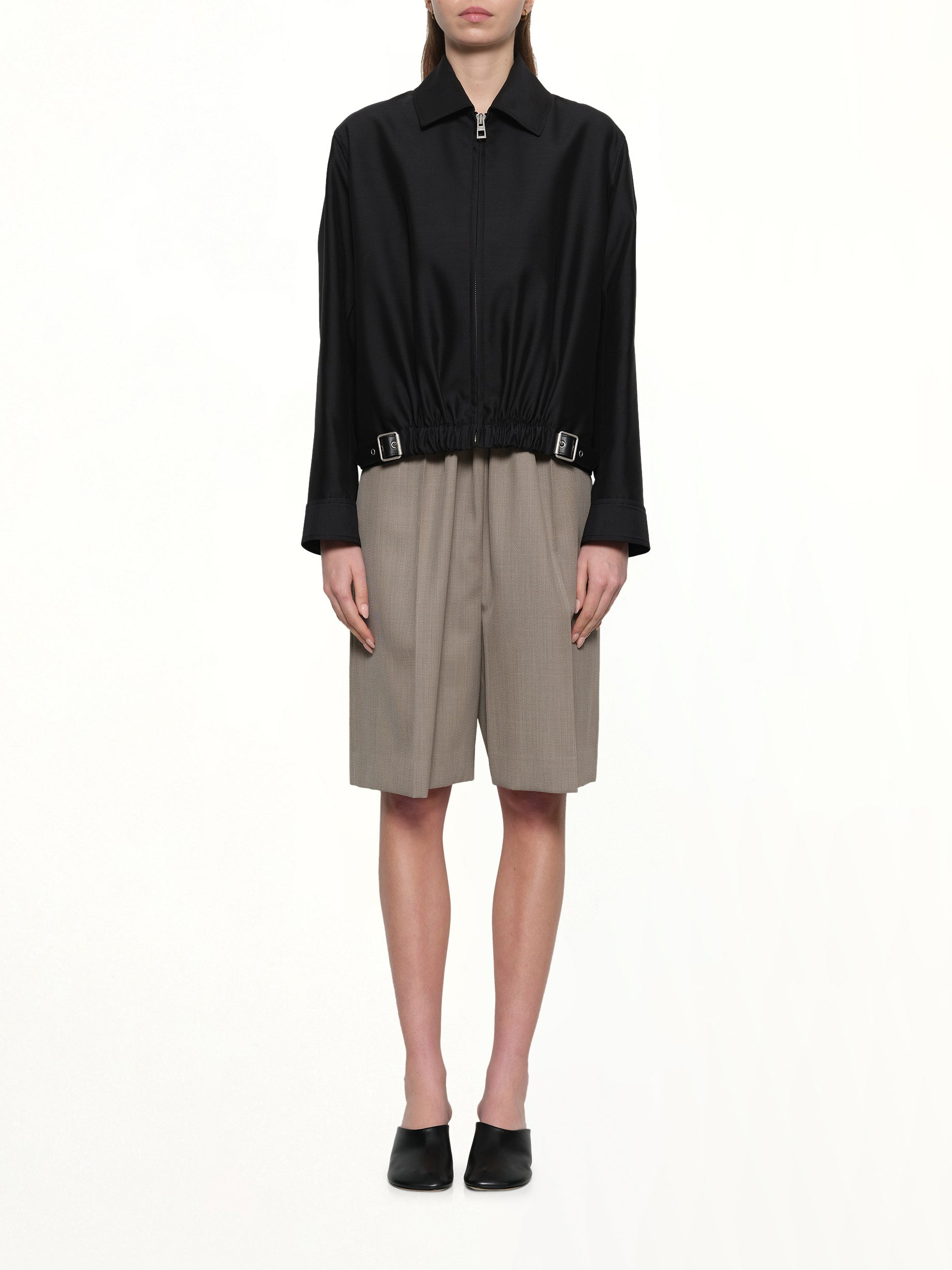 Belted Jacket in Black - 7
