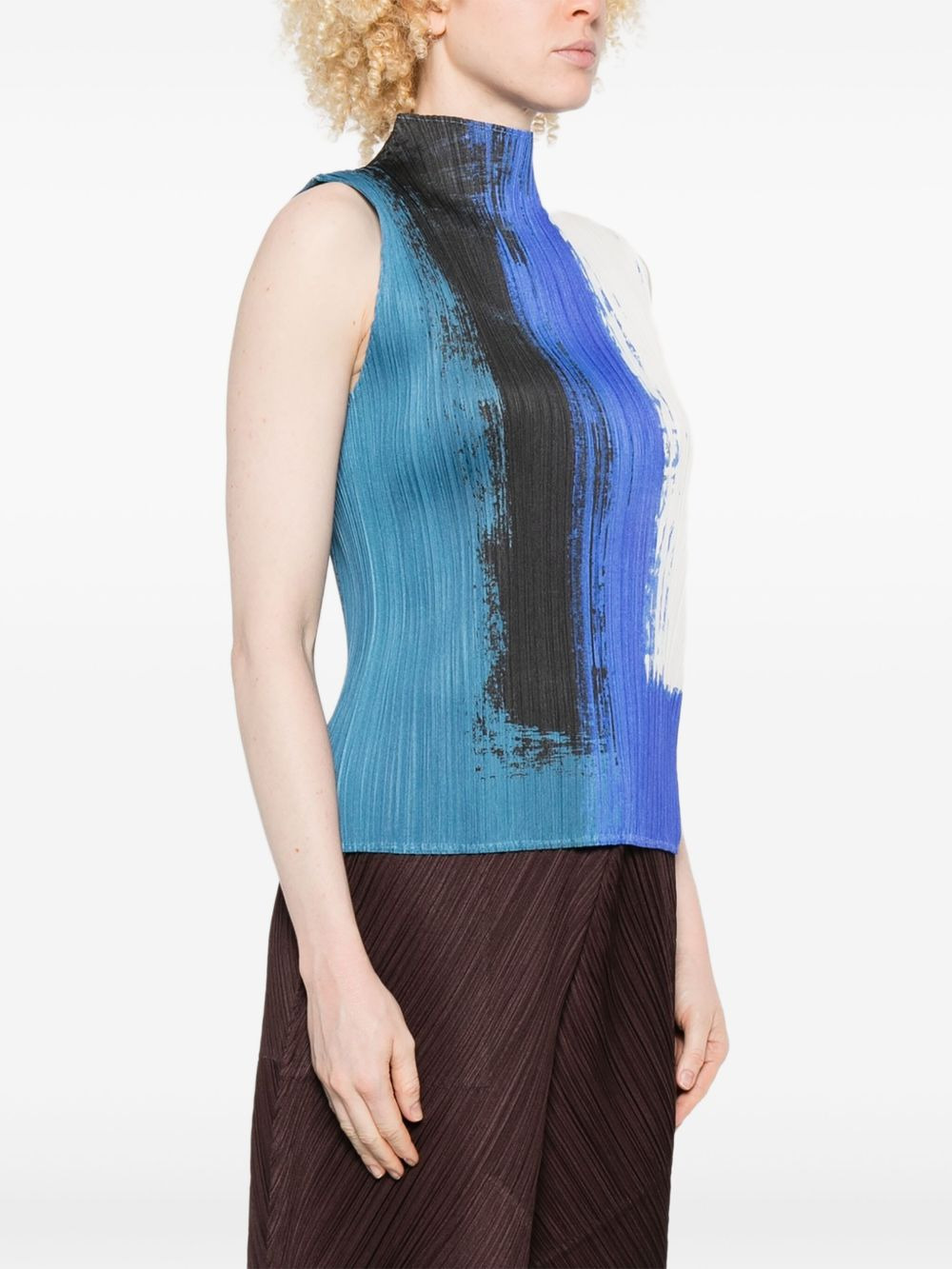 pleated paint-effect tank top - 3