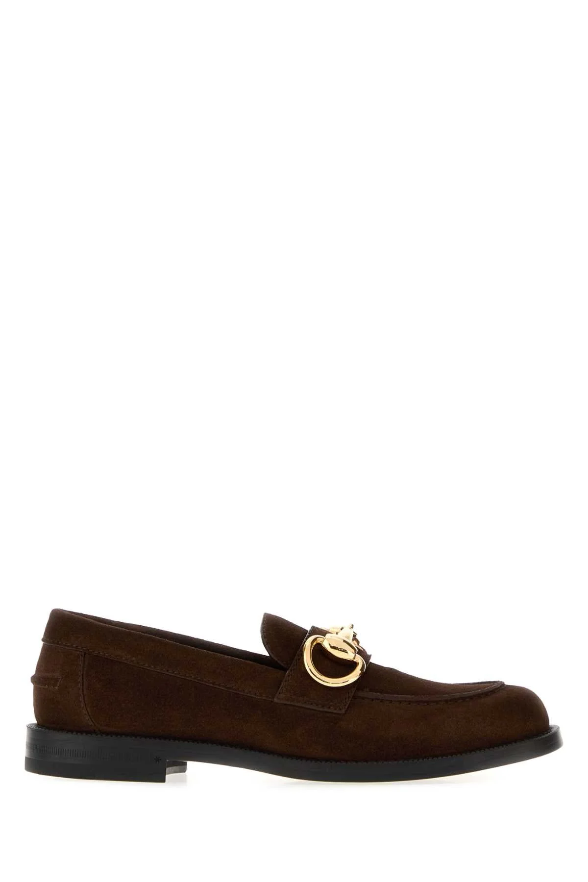 Gucci Women Dark Brown Suede Boulevard Loafers - 1